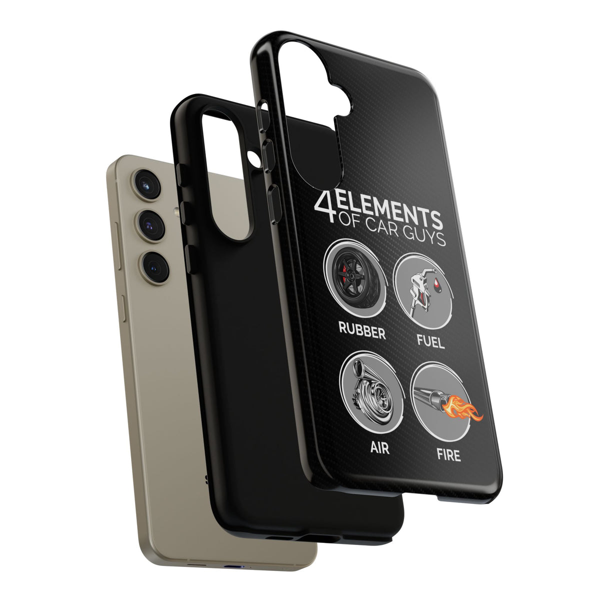 The 4 Elements of Car Guys Tough Phone Case | Funny Car Lover Gift