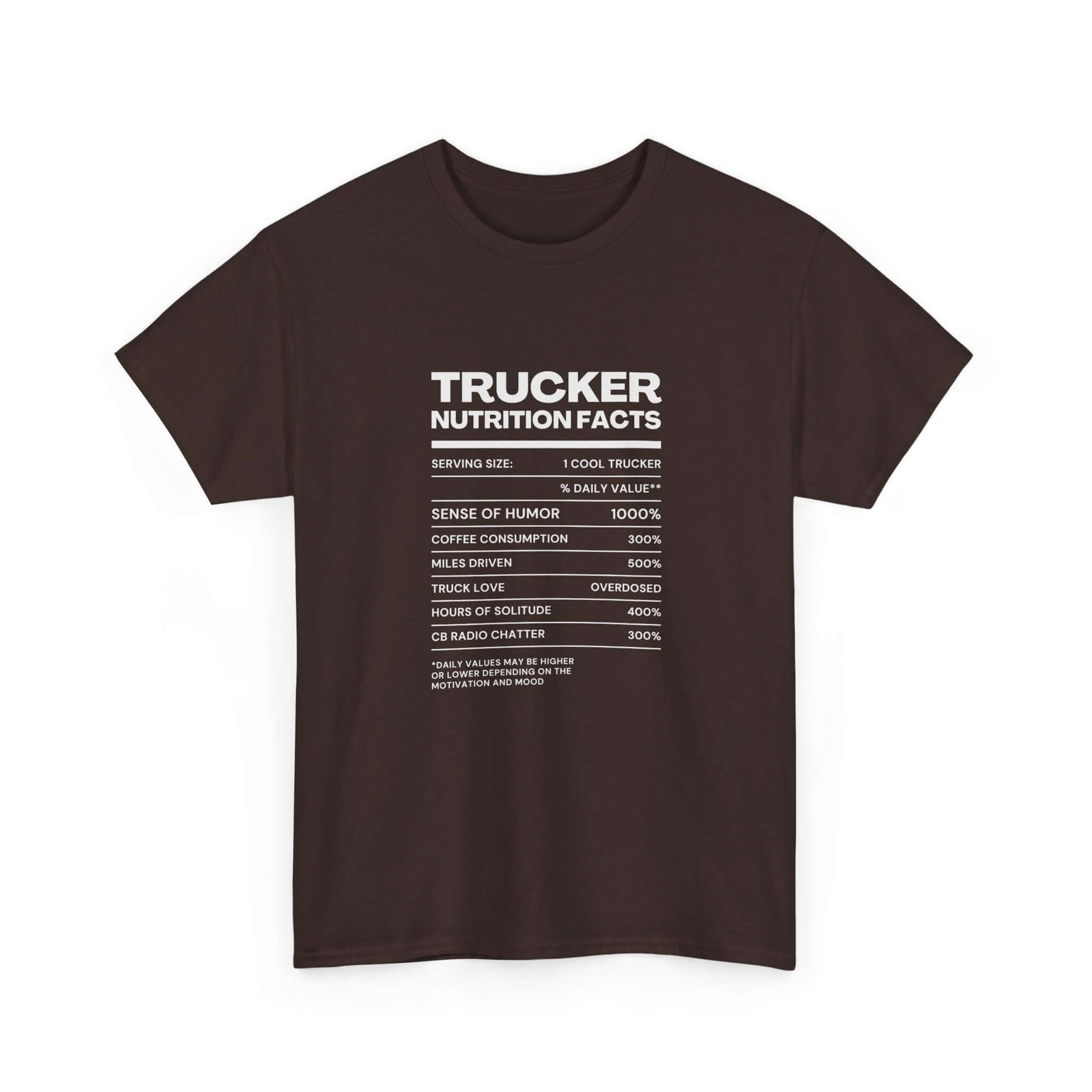 Trucker Nutrition Facts T-Shirt | Funny Truck Driver Gift