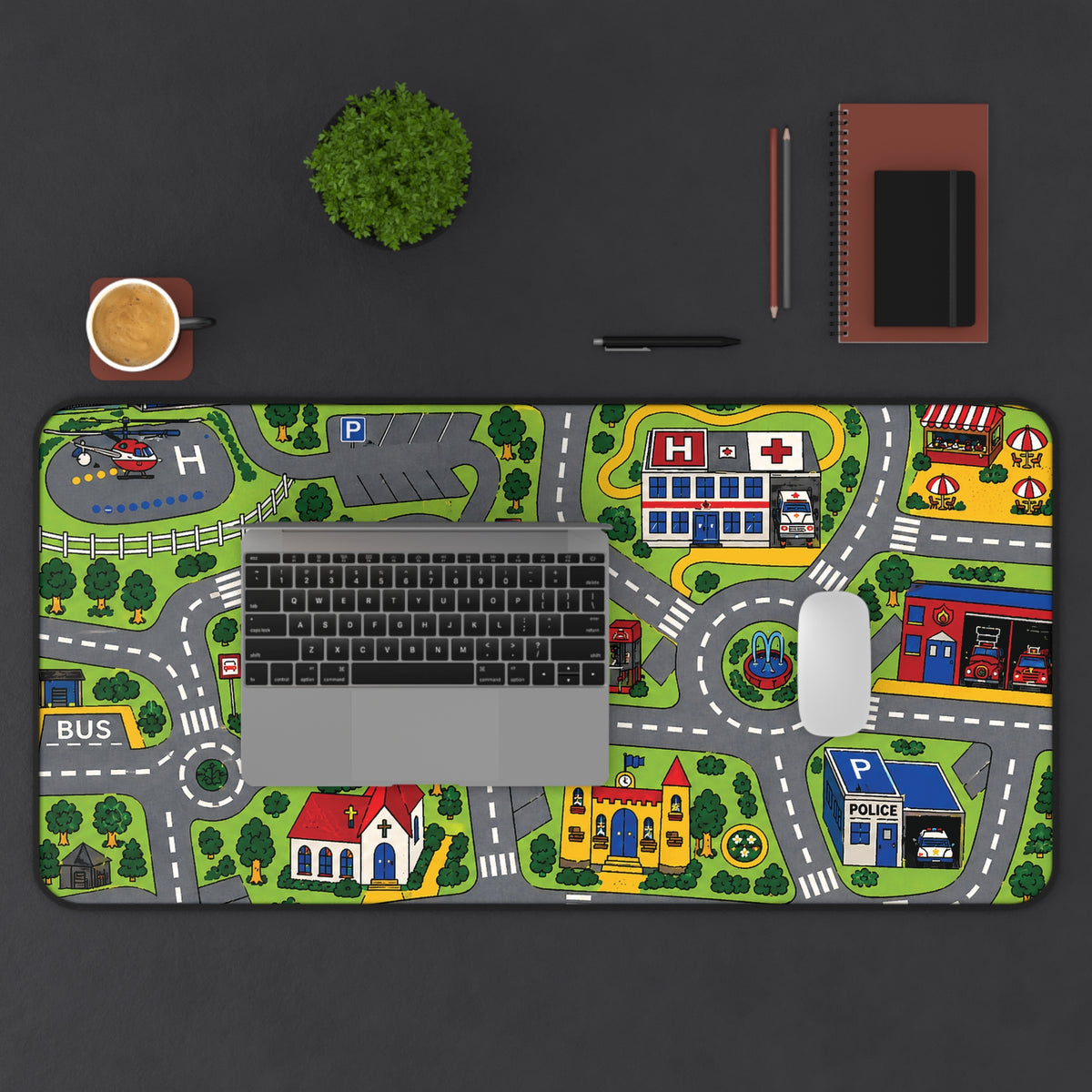 City Carpet desk mat stitched edge detail | Retro desk mat | 365CarMods