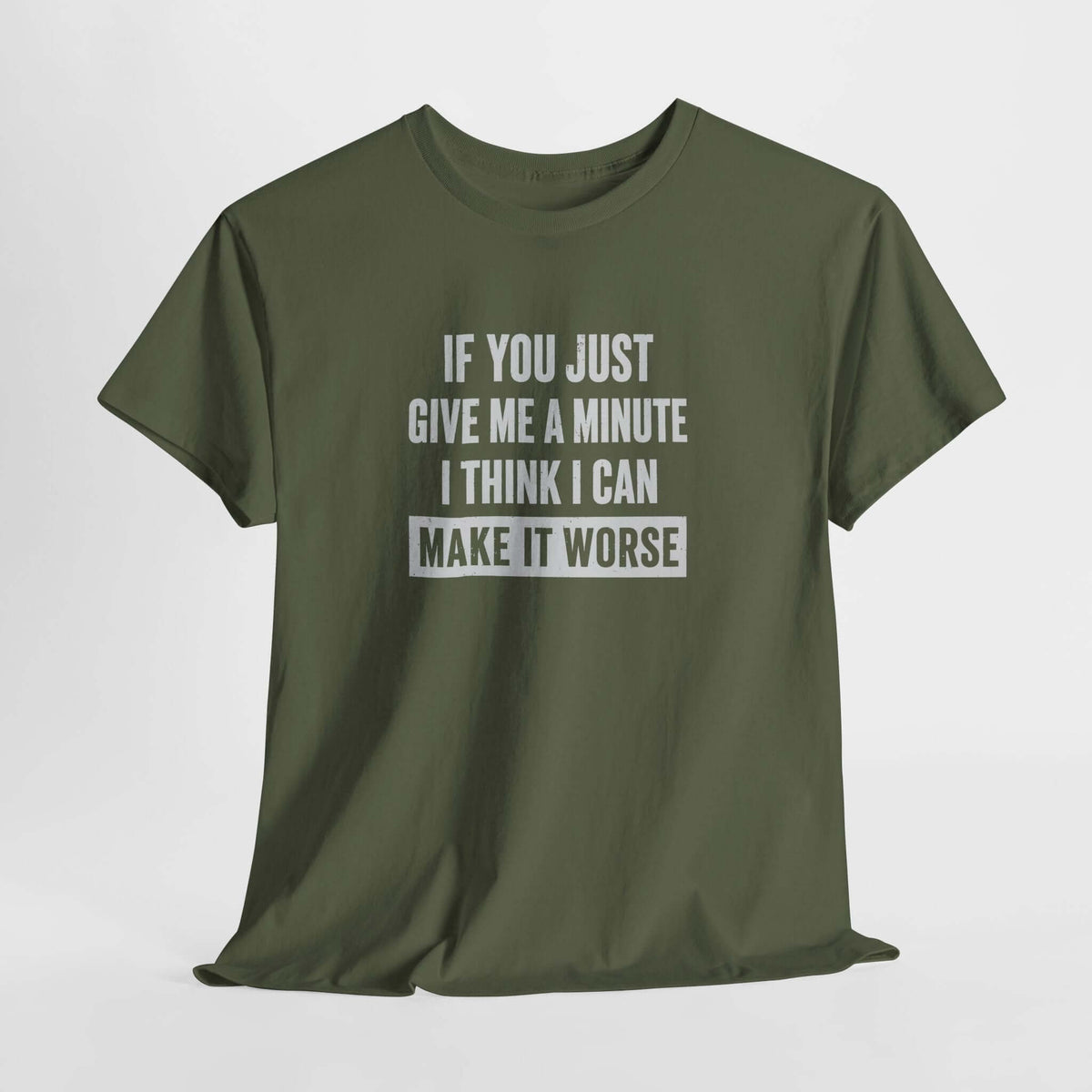 Sarcastic self-deprecating t-shirt size chart