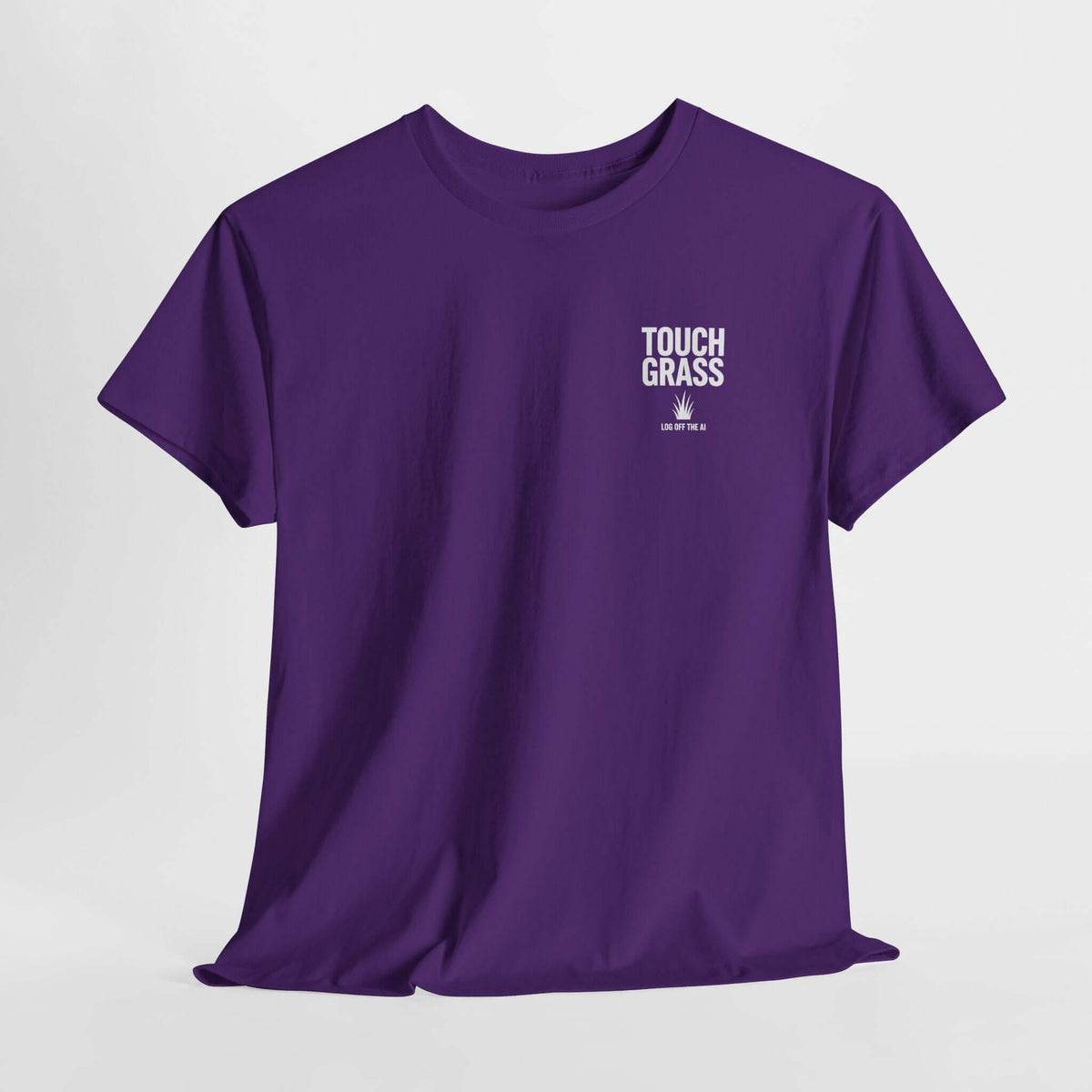 Touch Grass minimalist t-shirt - small left-chest print - programmer gift tee
