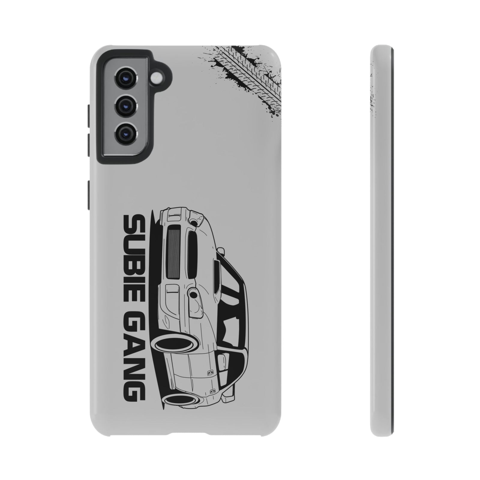 JDM Gang Tough Phone Case - Samsung Galaxy S21 Plus, glossy, front and side view