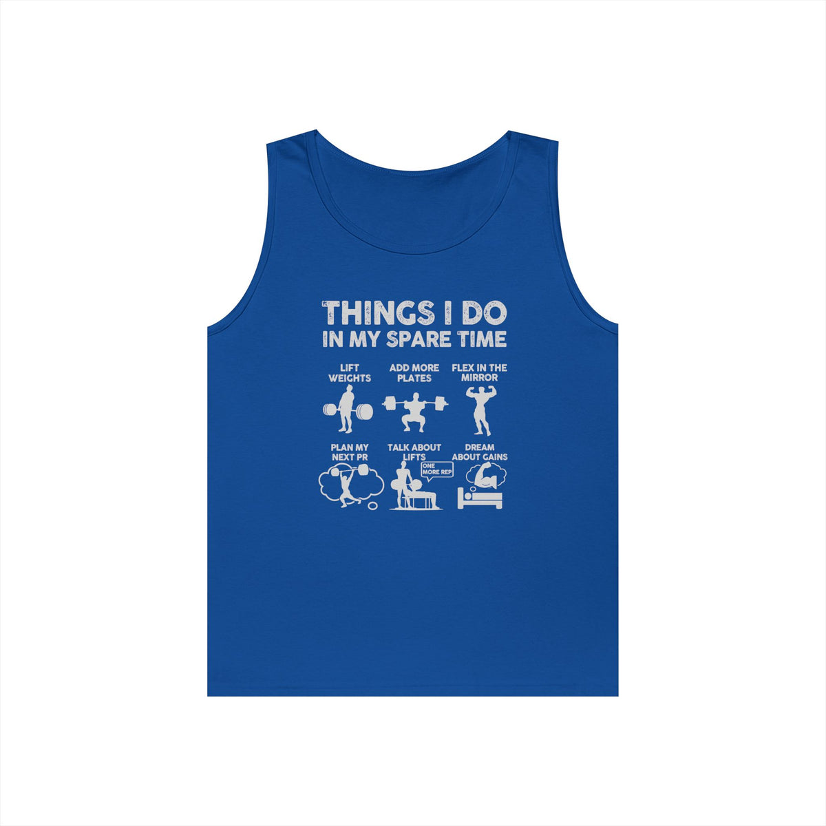 Gym Tank Top for Men, Funny Weightlifting Spare Time Sleeveless Shirt, Workout Lifting Gift, Bodybuilder Singlet
