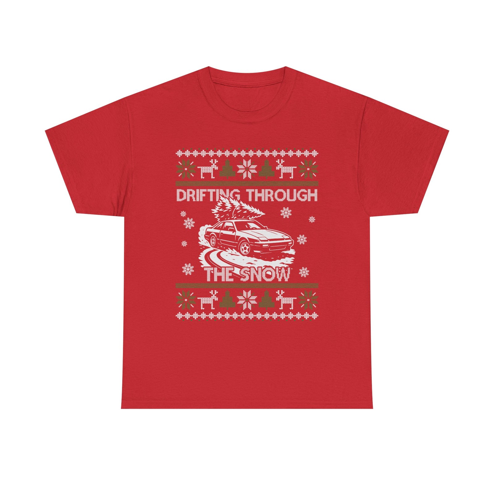 Drifting Through the Snow Ugly Christmas Shirt, Holiday Gift Tee, Christmas Party, JDM Drift Car Guy T-Shirt