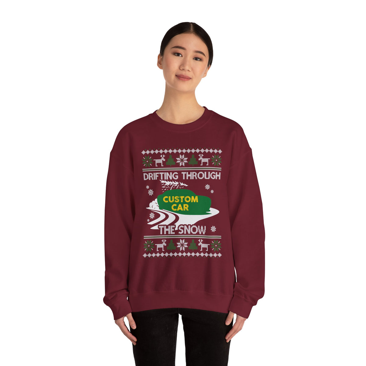 Custom Car Drifting Through the Snow Sweatshirt
