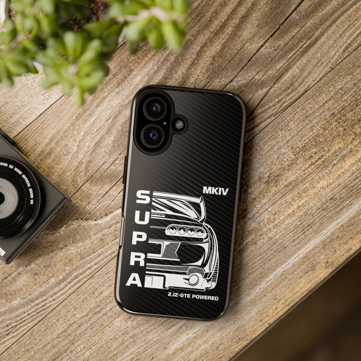 JDM Back View Tough Phone Case - iPhone 16, glossy, lifestyle photo