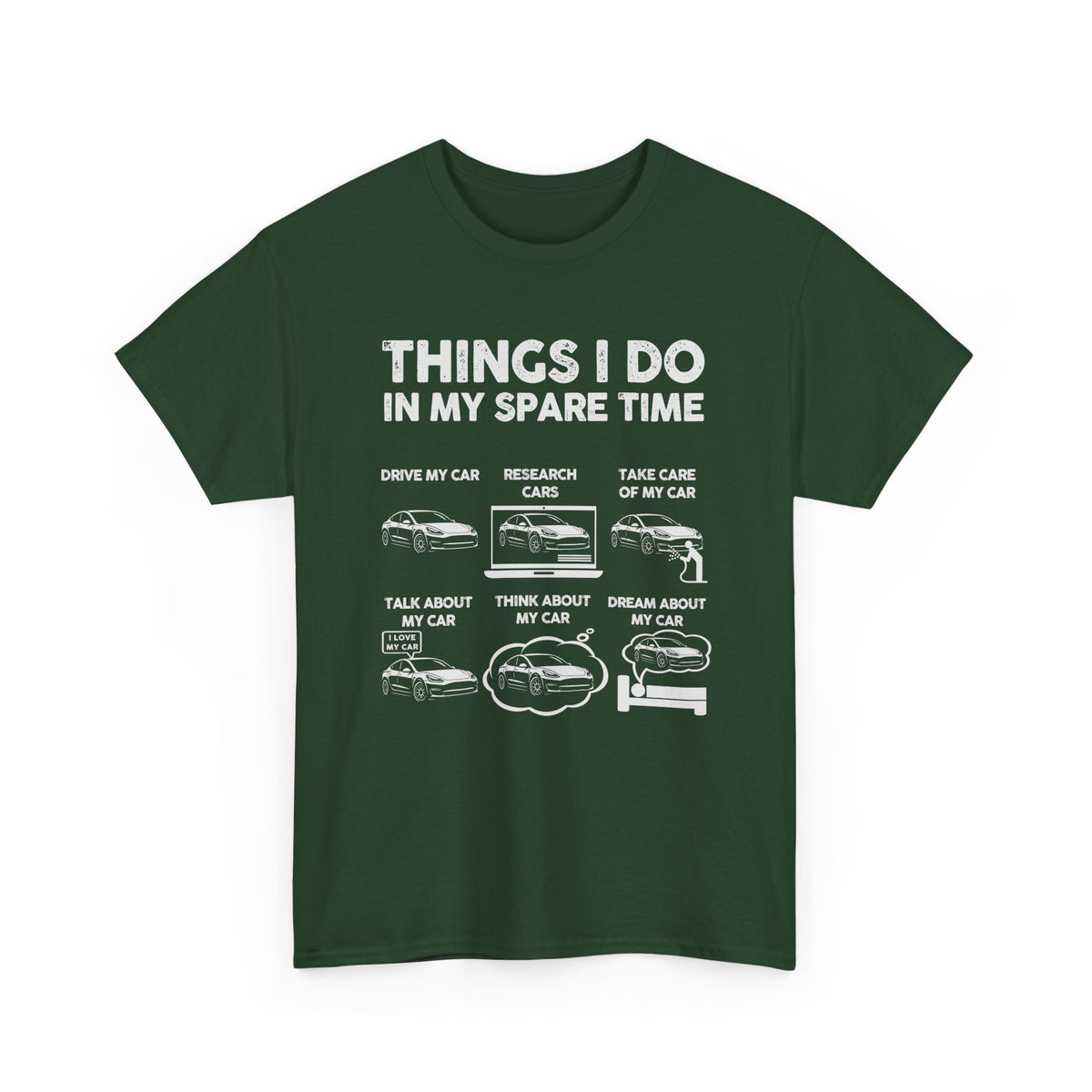 Things I Do In My Spare Time Tesla Owner T-Shirt | EV Car Guy Tee