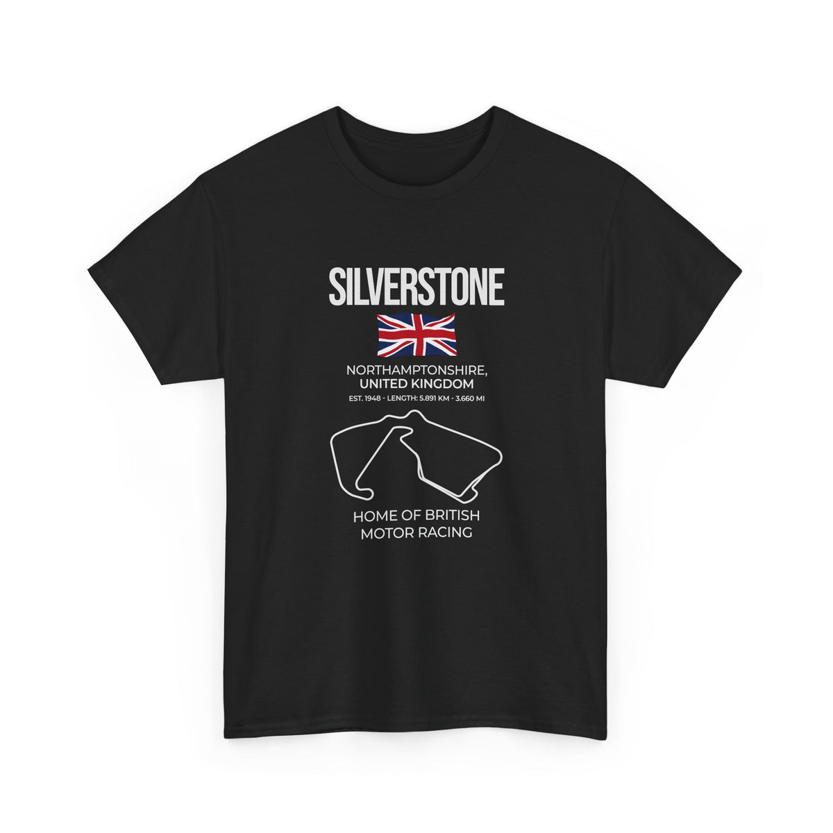 Silverstone Race Track T-Shirt shirt detail - petrolhead gift tee