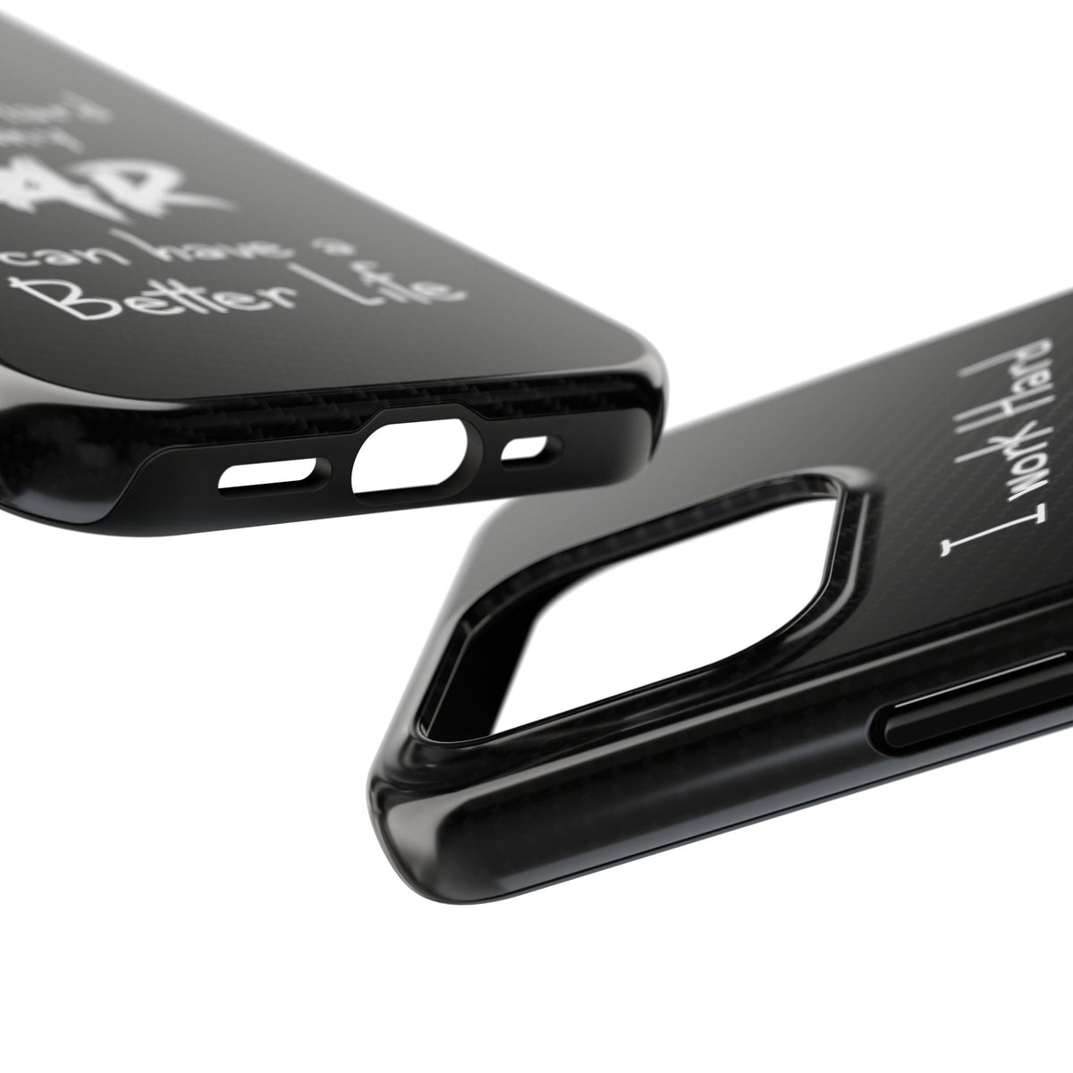 Working Hard For My Car Tough Phone Case - iPhone 15 Pro, edge and port close-up