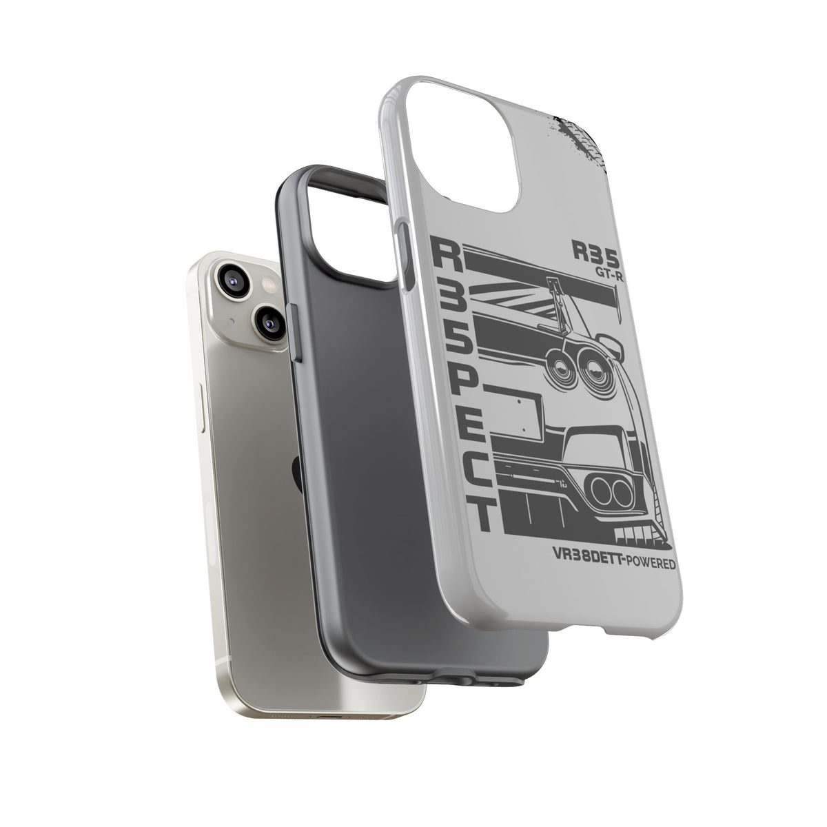 JDM Front View Tough Phone Case - iPhone 16 Plus, glossy, camera cutout close-up
