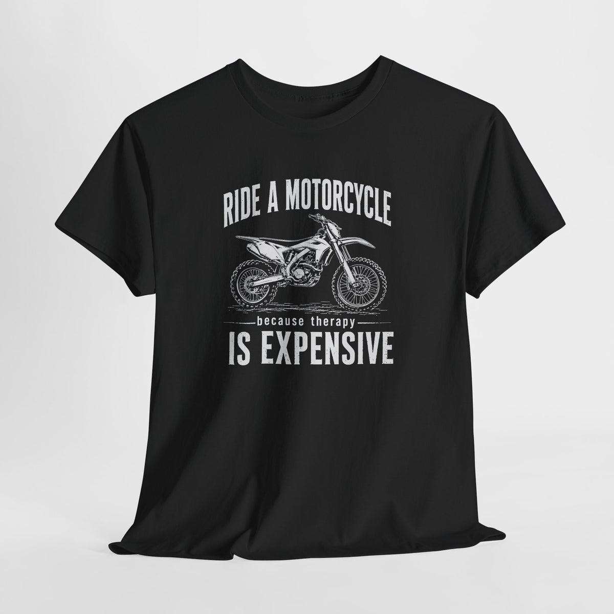 Dirt bike t-shirt front print, charcoal color