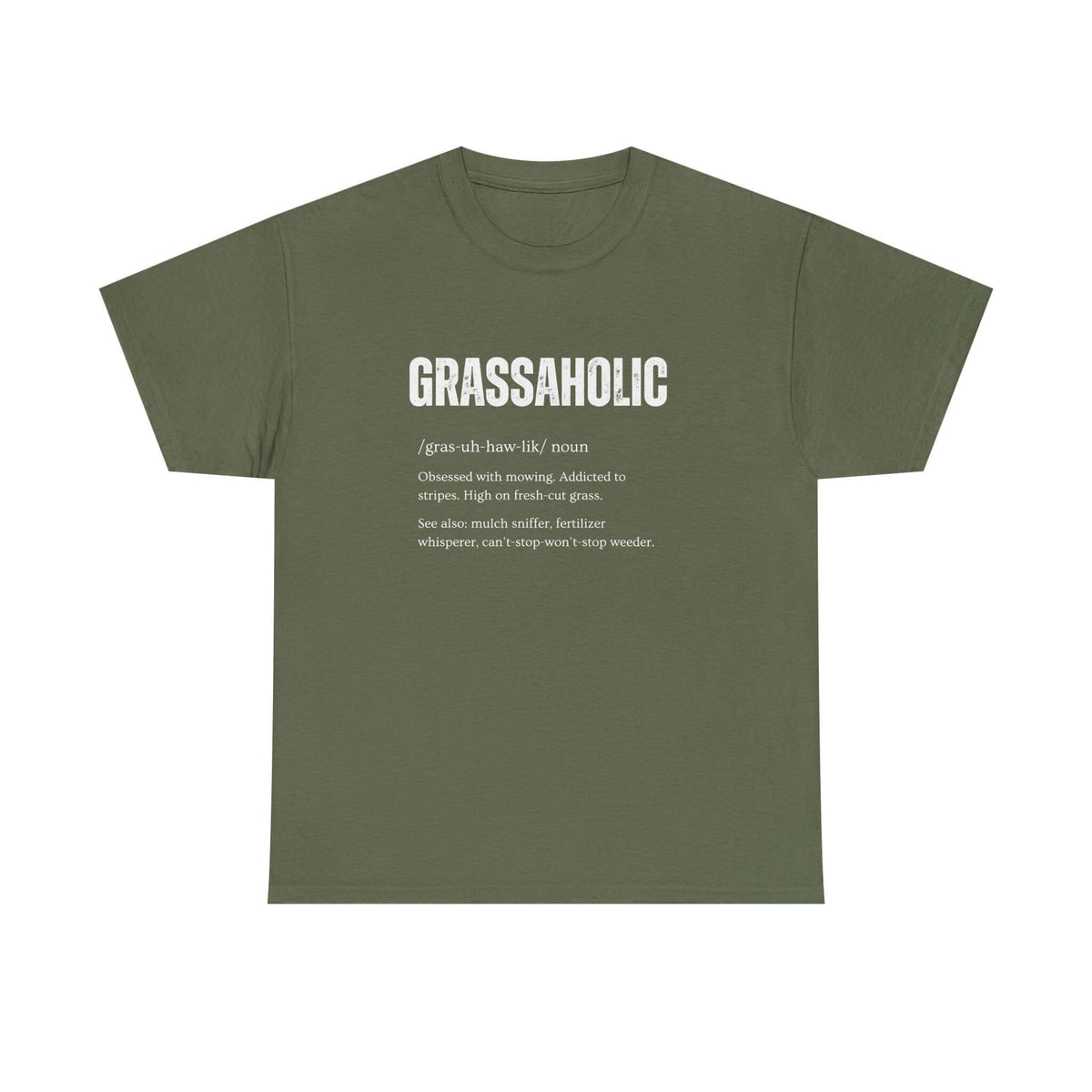 Man wearing Grassaholic T-Shirt shirt - car enthusiast gift