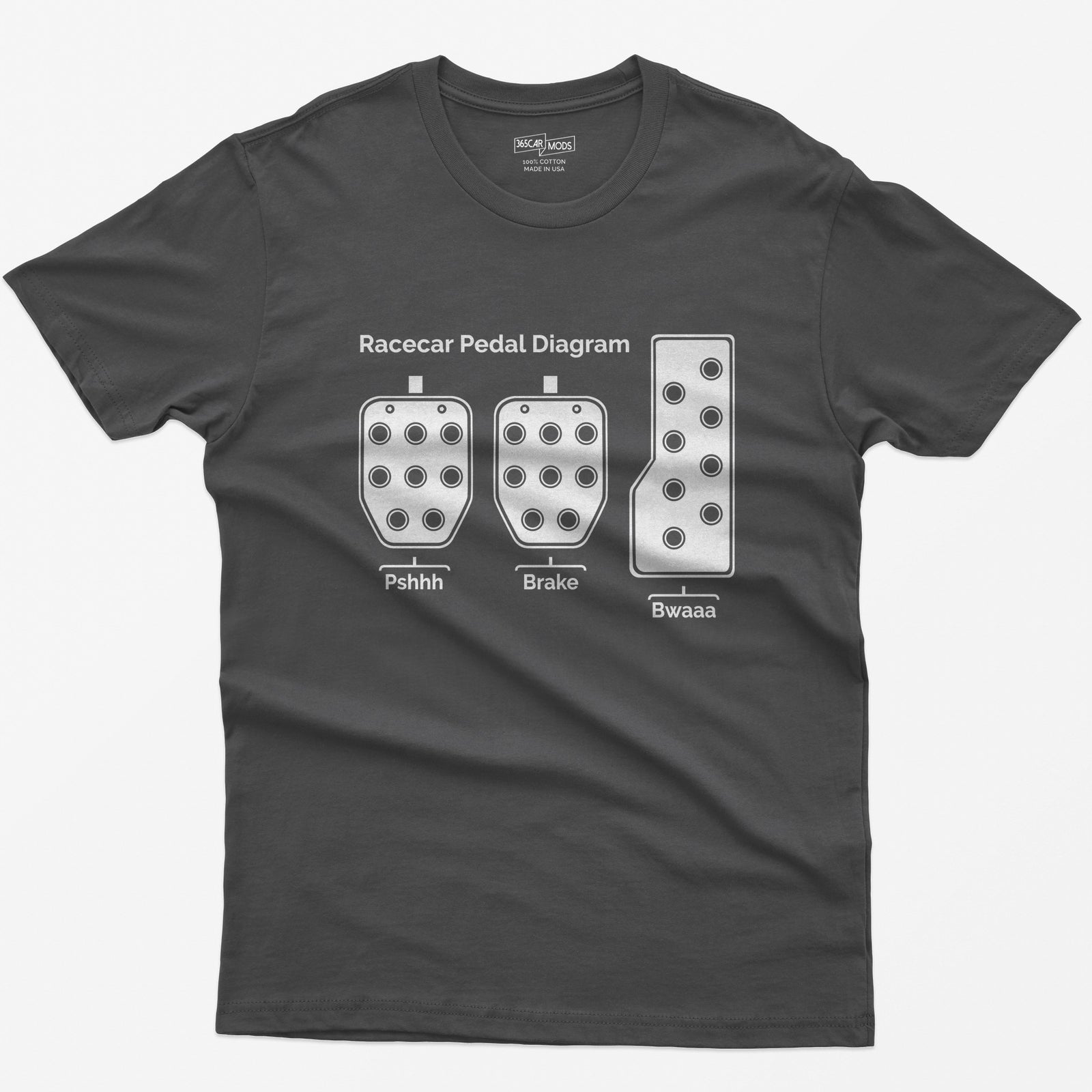 Racecar 3 Pedals T-Shirt - Dark Grey