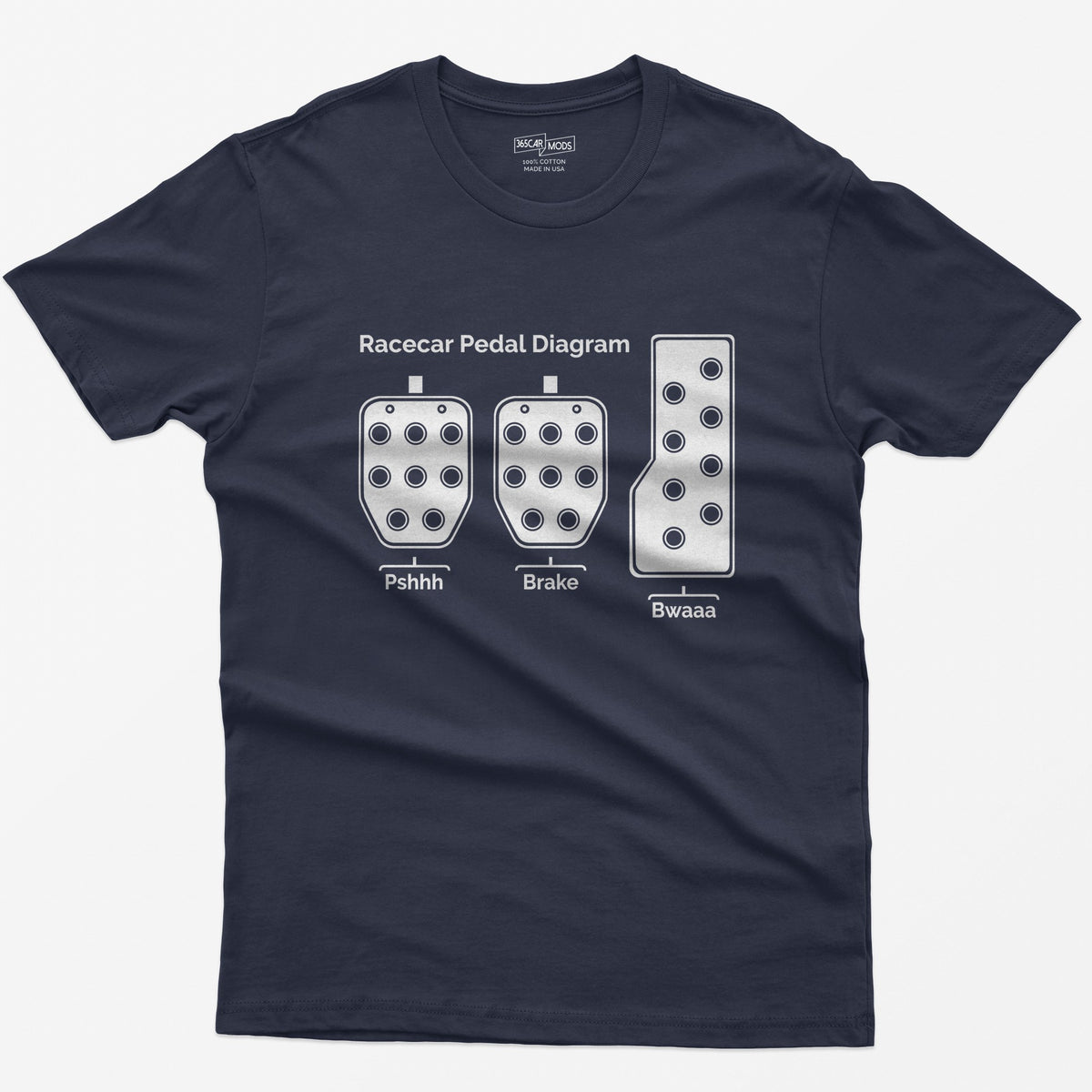Racecar 3 Pedals T-Shirt - Navy