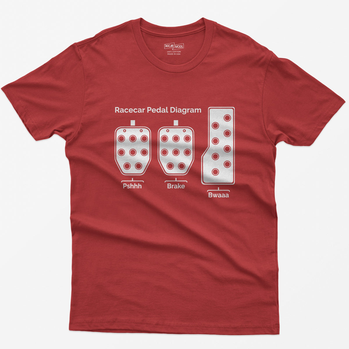 Racecar 3 Pedals T-Shirt - Red