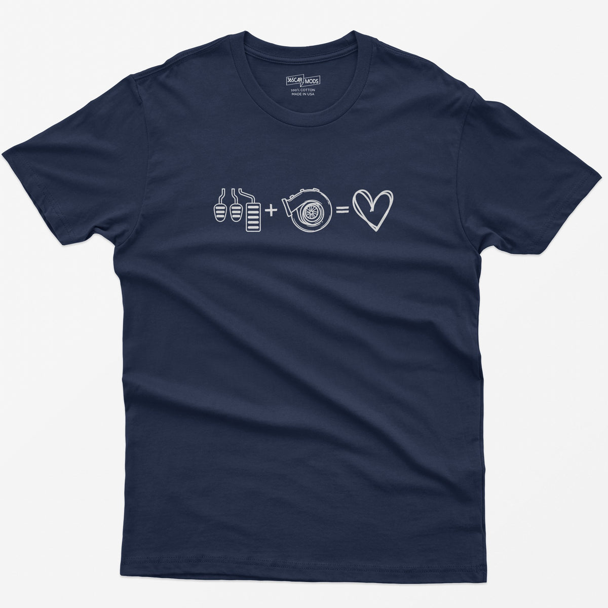 3 Pedals + Turbo = Love T-Shirt - Navy