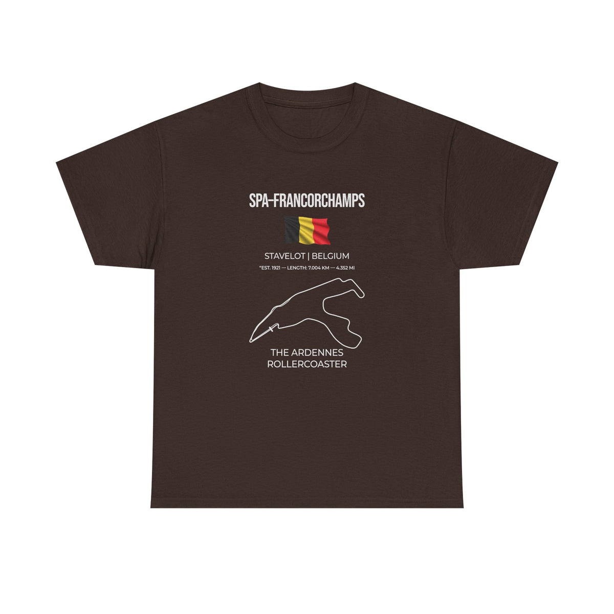 Spa-Francorchamps F1 Racing Track T-Shirt design detail