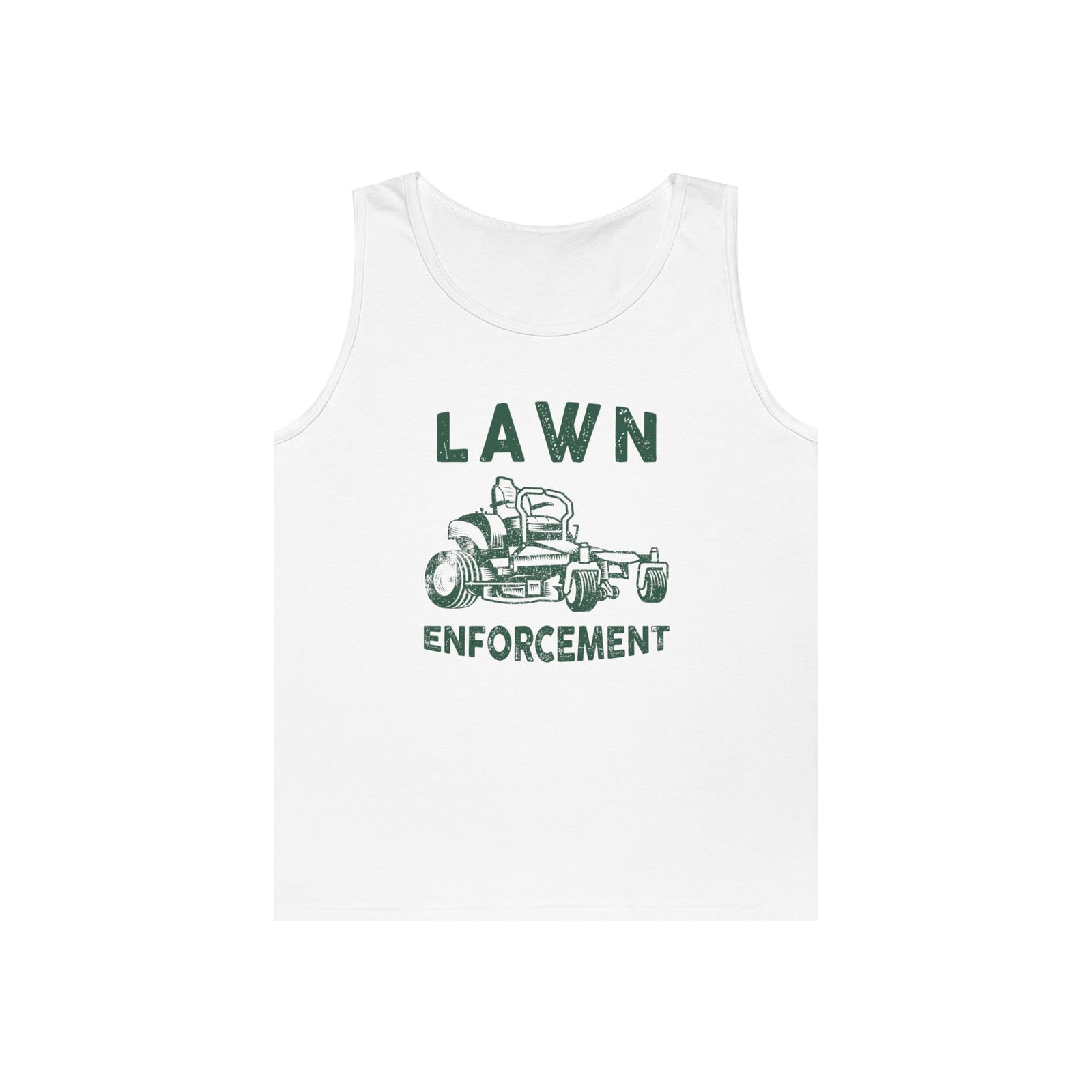 Lawn Enforcement Tank Top for Men, Funny Mowing Officer Sleeveless Shirt, Zero Turn Mower Gift, Gardener Singlet