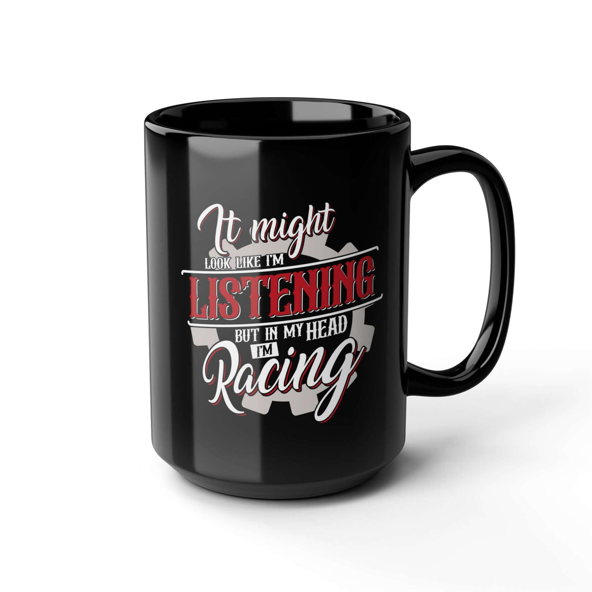 In My Head I'm Racing Coffee Mug coffee mug - funny car guy gift