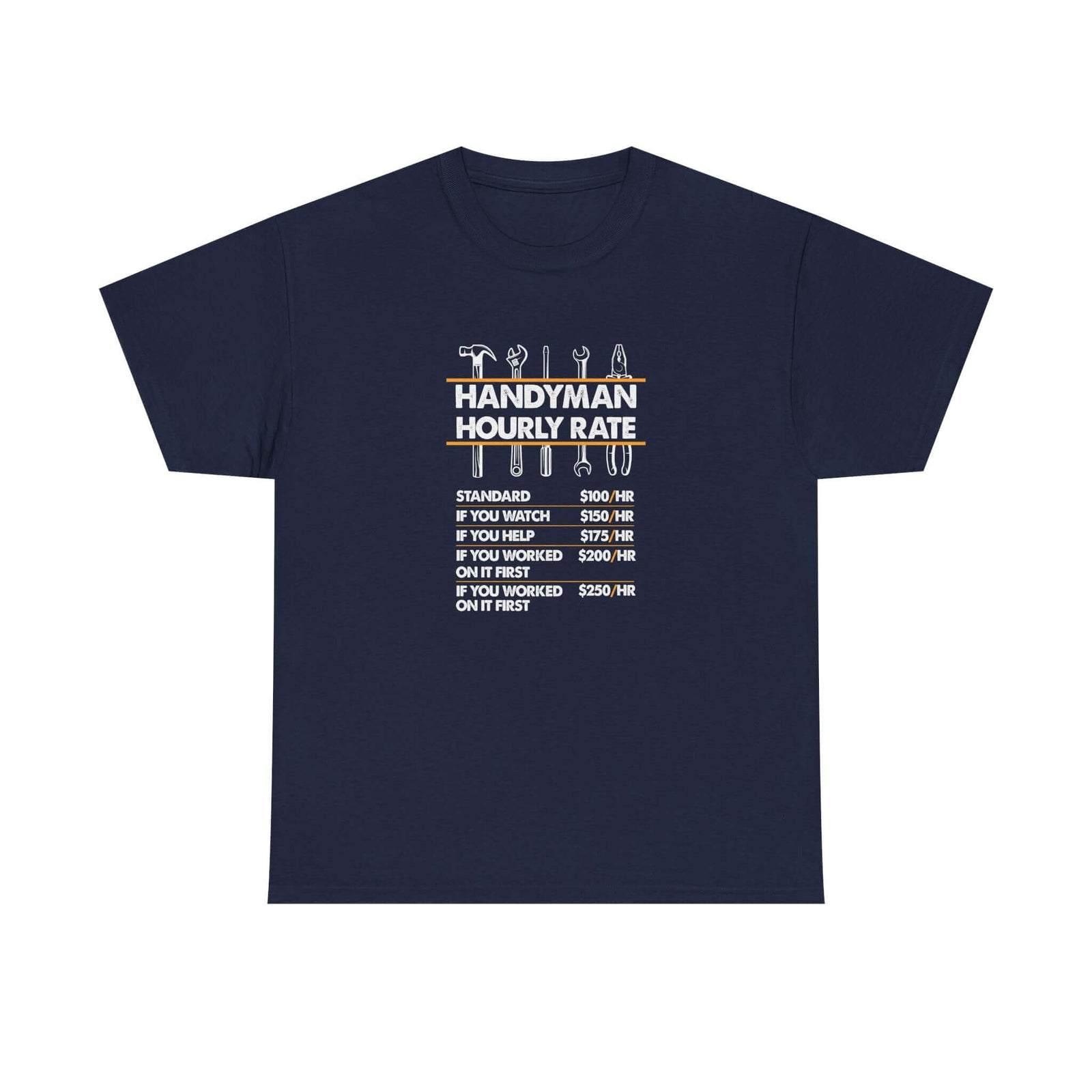 Handyman Hourly Rate T-Shirt shirt back view - car enthusiast tee
