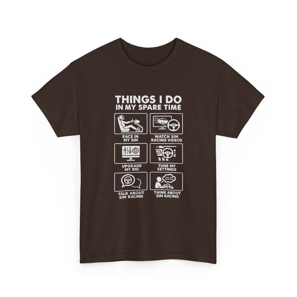 SIM Racing Things I Do In My Spare Time T-Shirt tee - funny gift for car guys