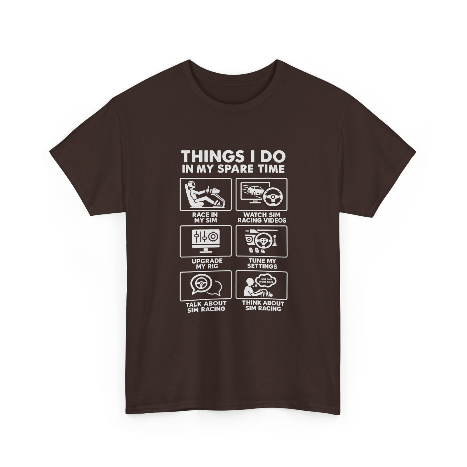 SIM Racing Things I Do In My Spare Time T-Shirt tee - funny gift for car guys