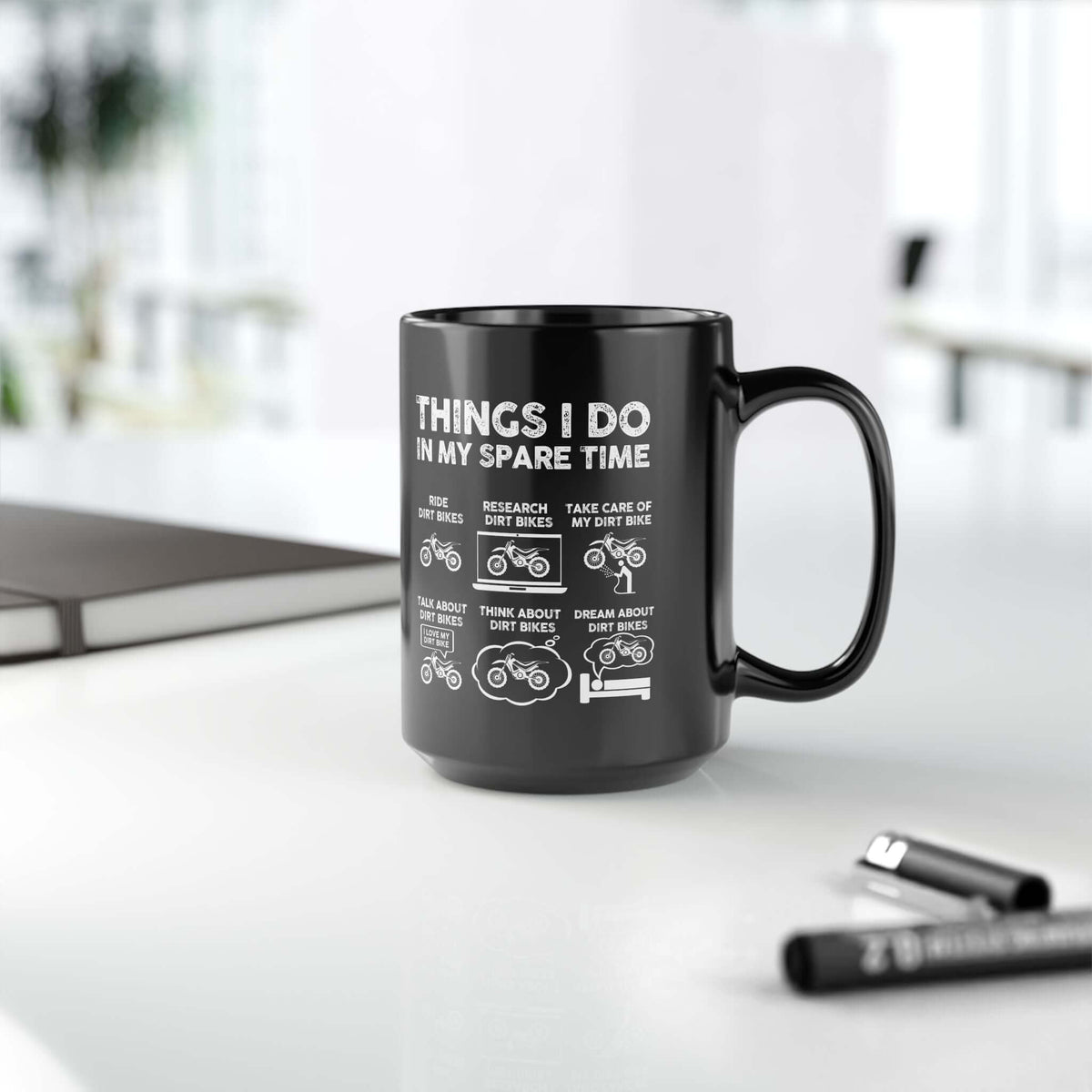 Things I Do in My Spare Time Dirt Bike Mug mug design - petrolhead gift