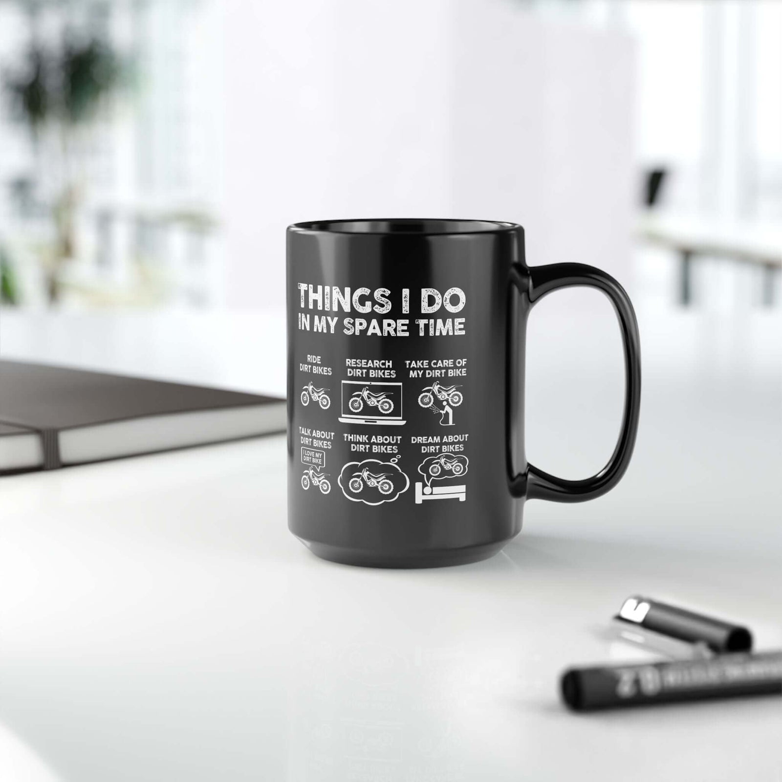 Things I Do in My Spare Time Dirt Bike Mug mug design - petrolhead gift