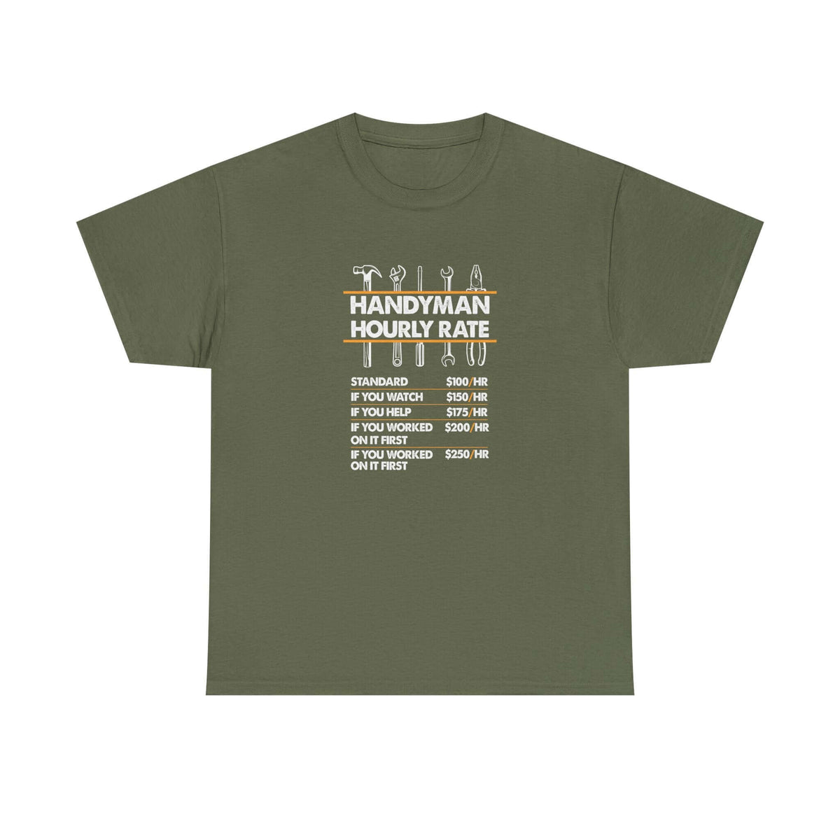 Handyman Hourly Rate T-Shirt tee - funny gift for car guys