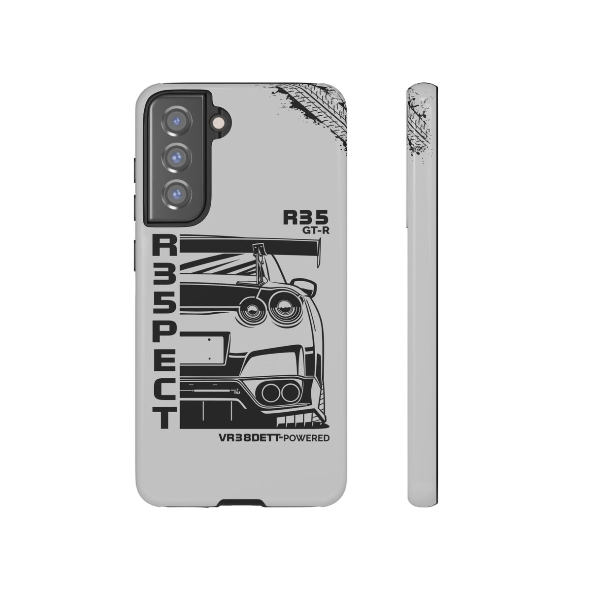 JDM Front View Tough Phone Case - Samsung Galaxy S21 FE, glossy, front and side view