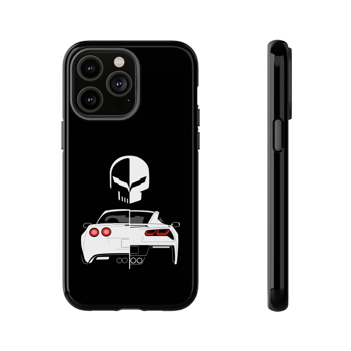 Corvette Punisher Skull Tough Phone Case | Muscle Car Guy Gift