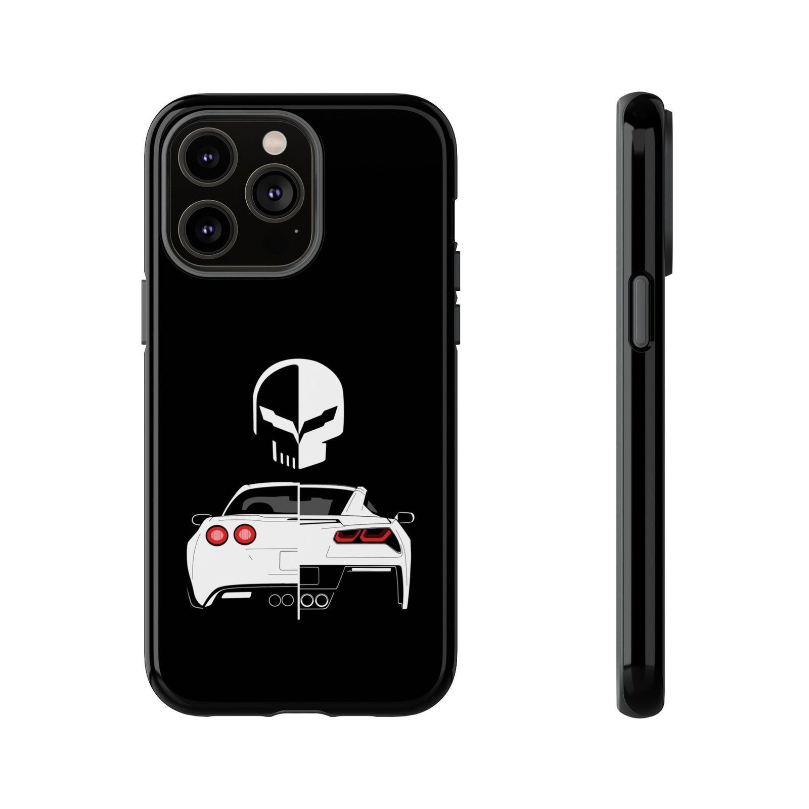 Corvette Punisher Skull Tough Phone Case | Muscle Car Guy Gift