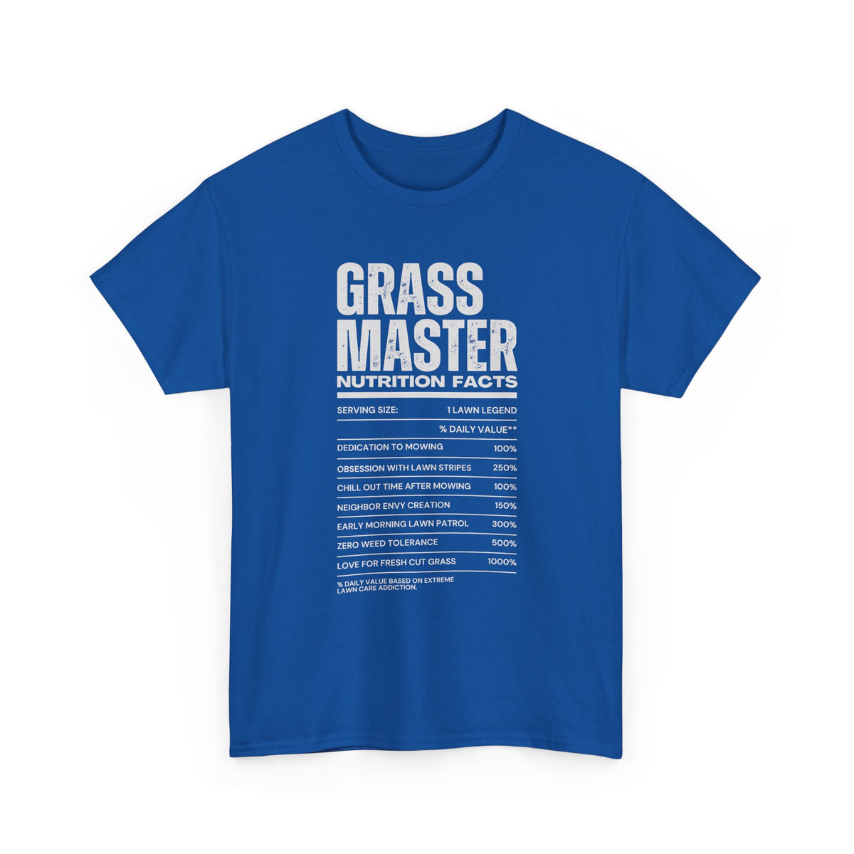 Grass Master Lawn Care Nutrition Facts T-Shirt | Funny Mowing Tee