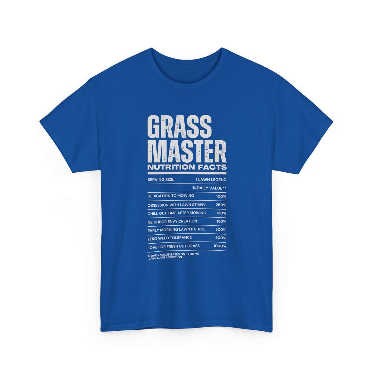 Grass Master Nutrition Facts T-Shirt | Funny Lawn Care Gift
