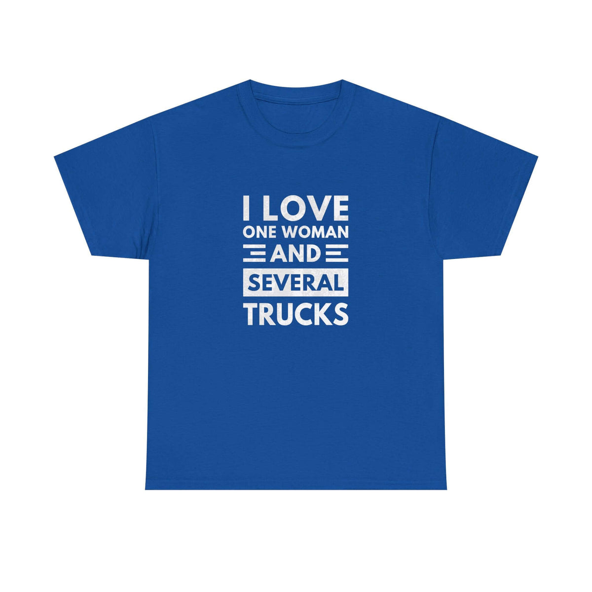 I Love One Woman and Several Trucks T-Shirt shirt back view - car enthusiast tee