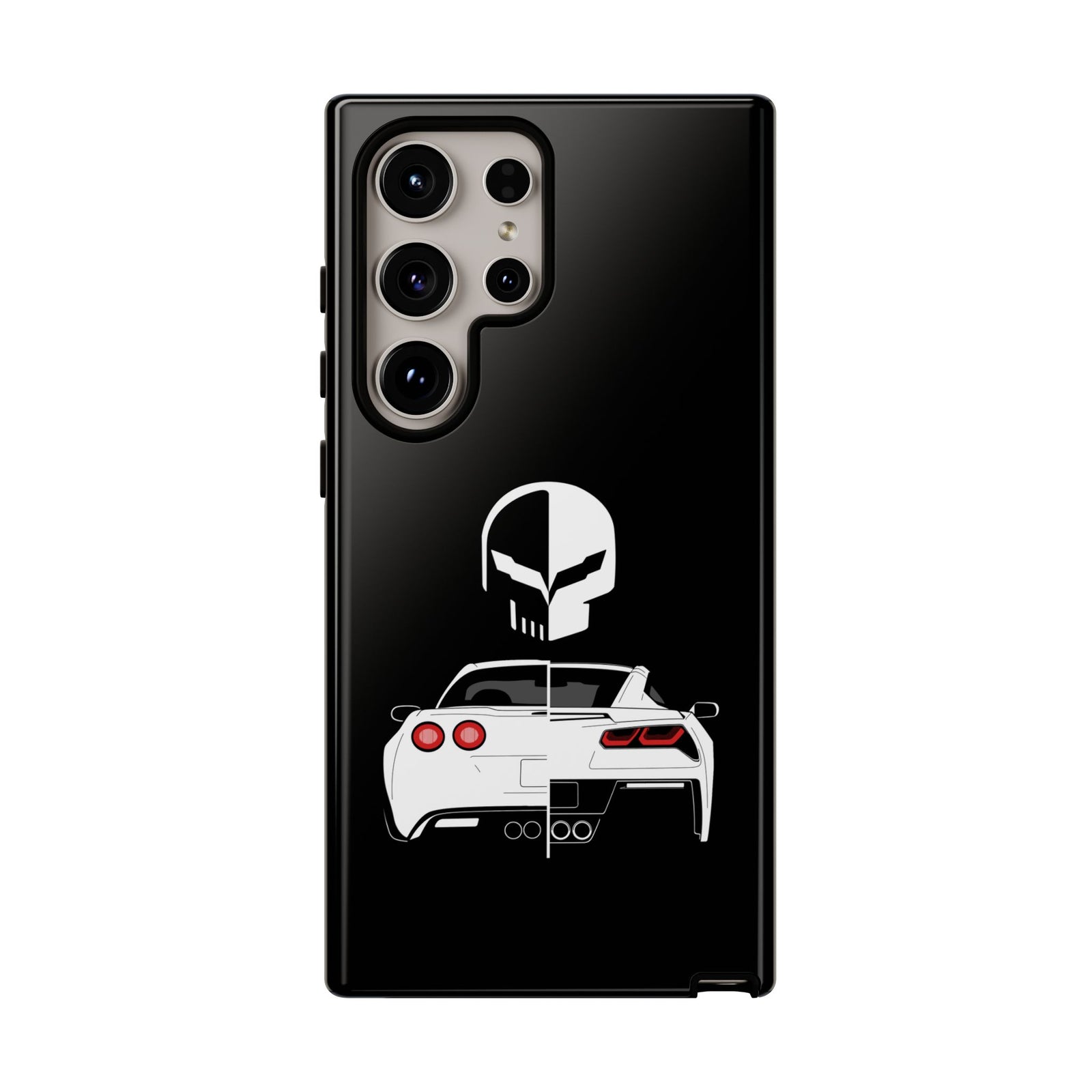 Corvette Punisher Skull Tough Phone Case | Muscle Car Guy Gift