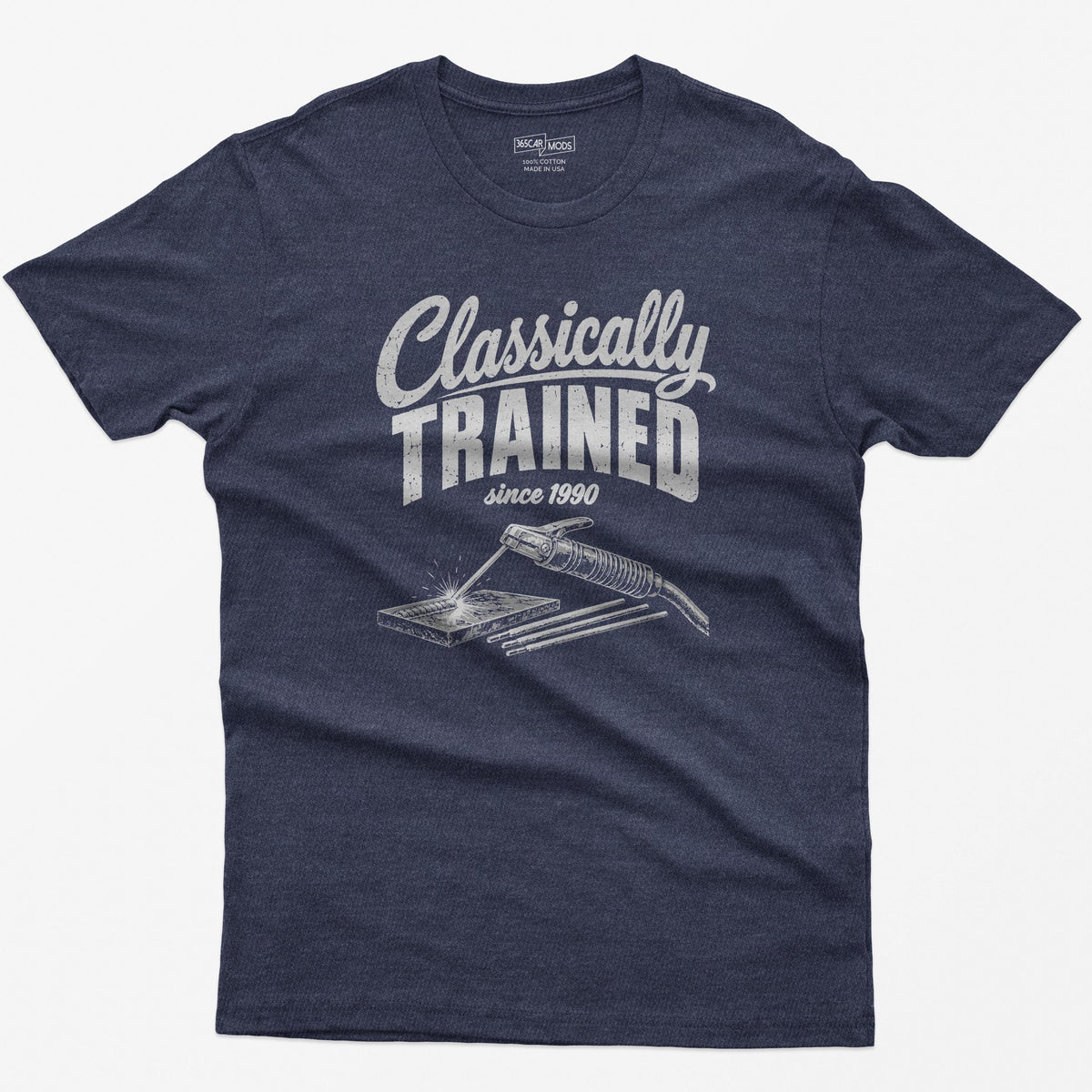 Classically Trained Welder T-Shirt in Heather Navy