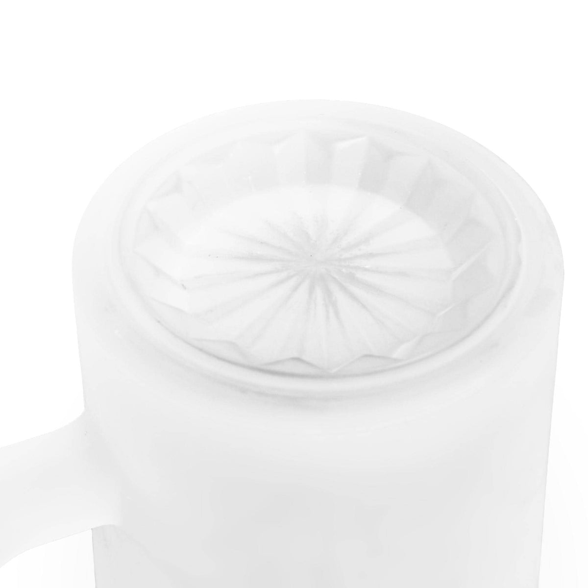 Currently Unsupervised Personalized Beer Mug - top view into the frosted mug and its thick base