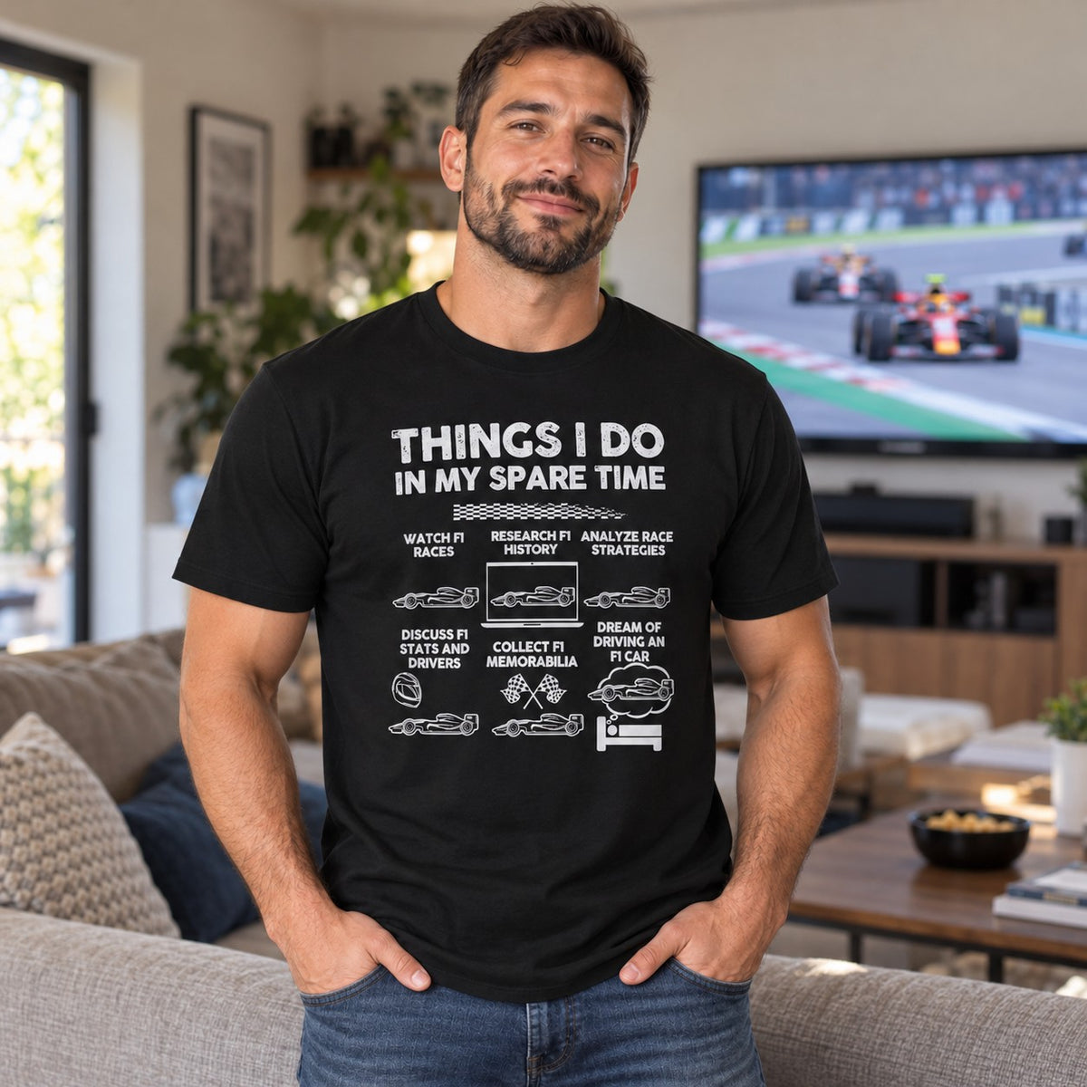 Things I Do in My Spare Time Open-Wheel Racing T-Shirt - lifestyle photo