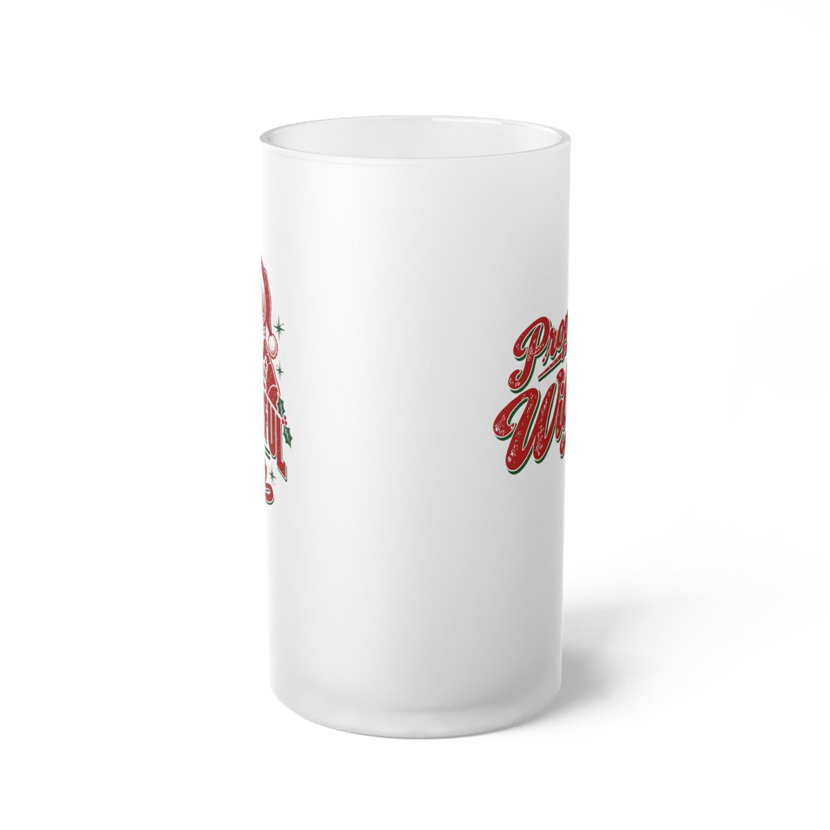 Most Wonderful Time for a Beer Personalized Beer Mug - side view of the frosted mug