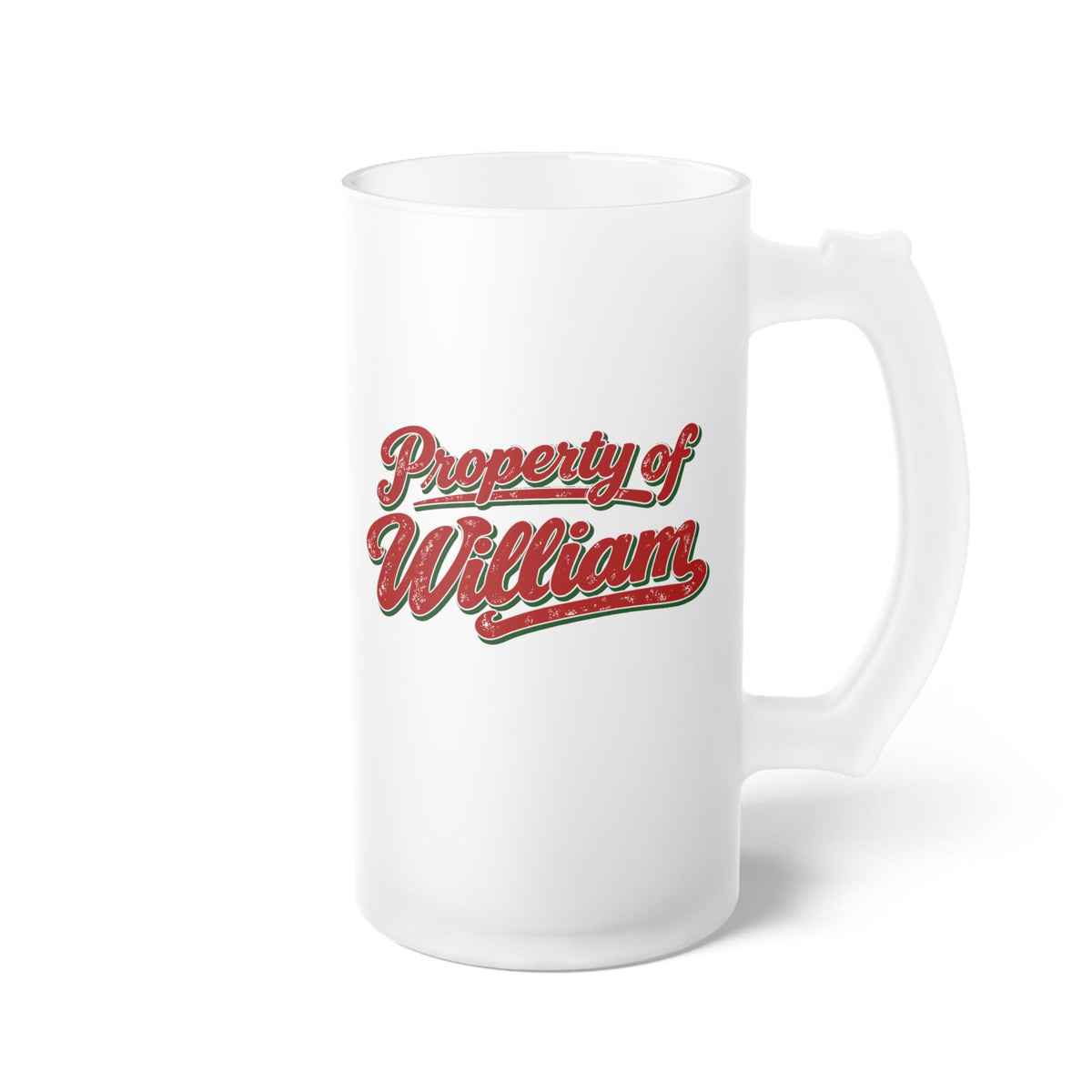 Most Wonderful Time for a Beer Personalized Beer Mug - back view with Property of William