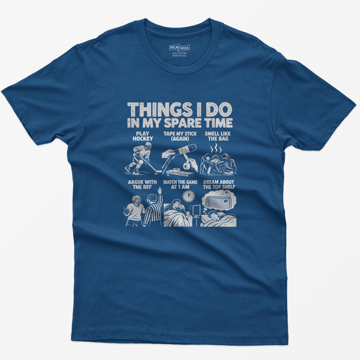 Things I Do In My Spare Time Hockey T-Shirt in Royal