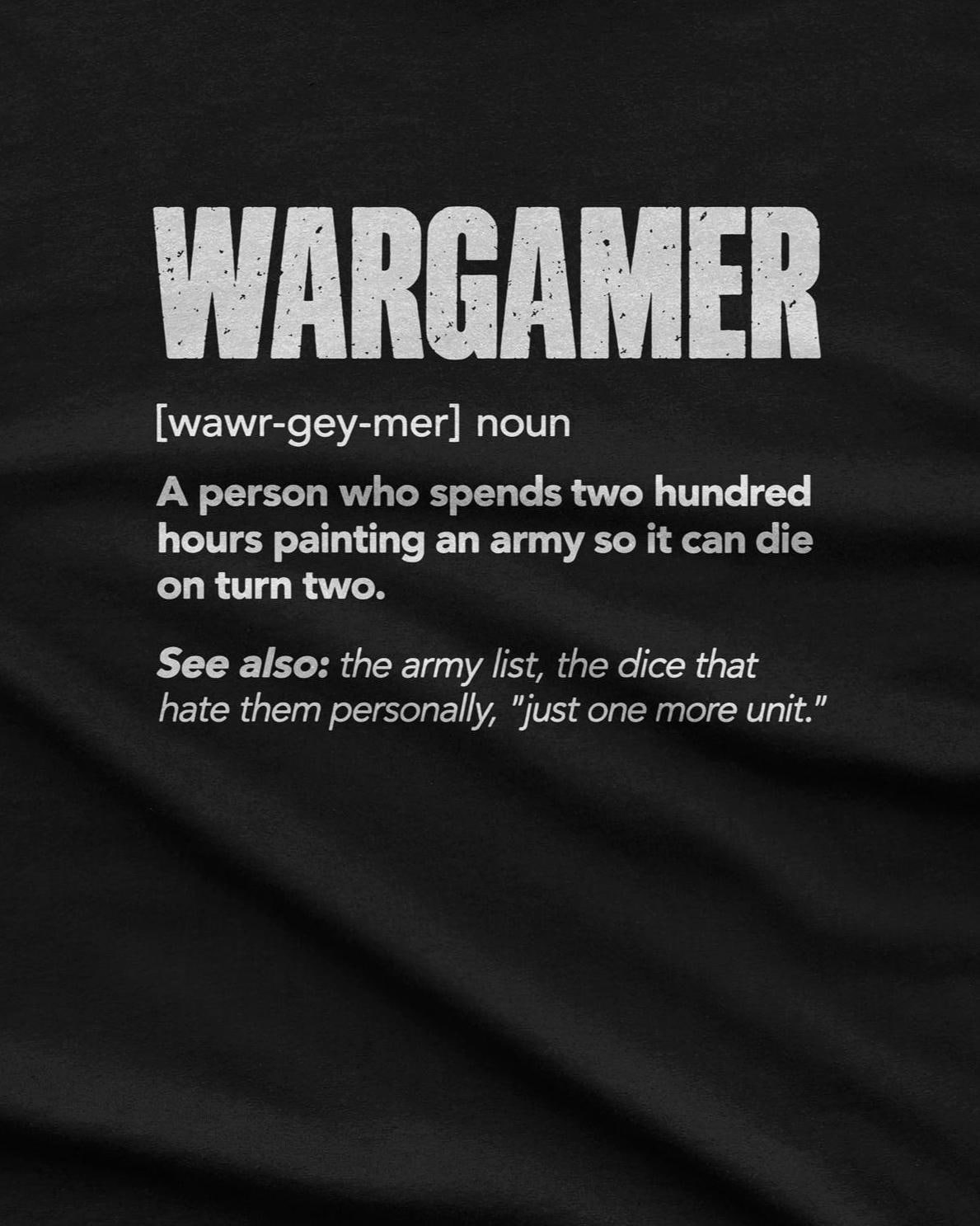 Wargamer Definition T-Shirt - design close-up