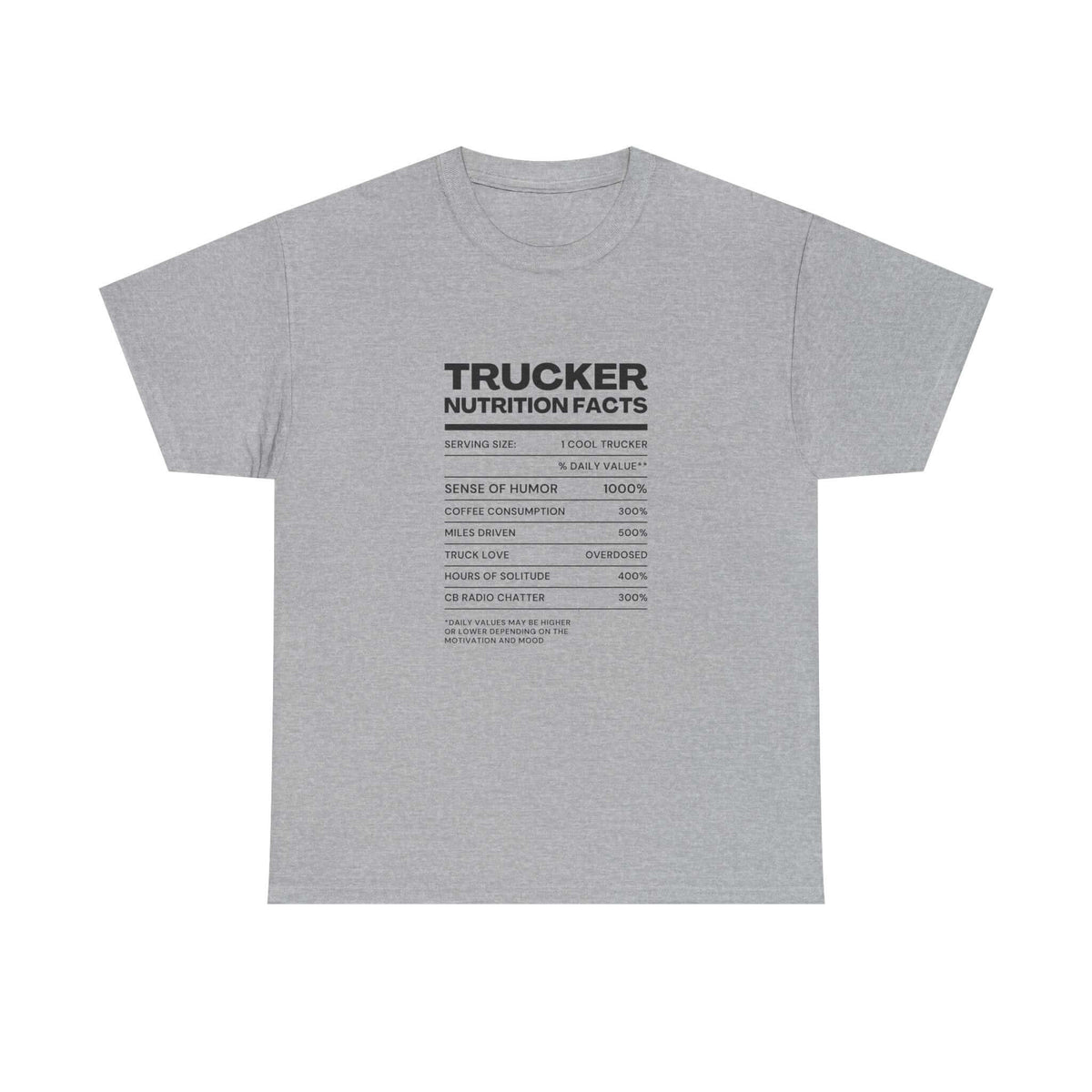 Man wearing Trucker Nutrition Facts T-Shirt shirt - car enthusiast gift