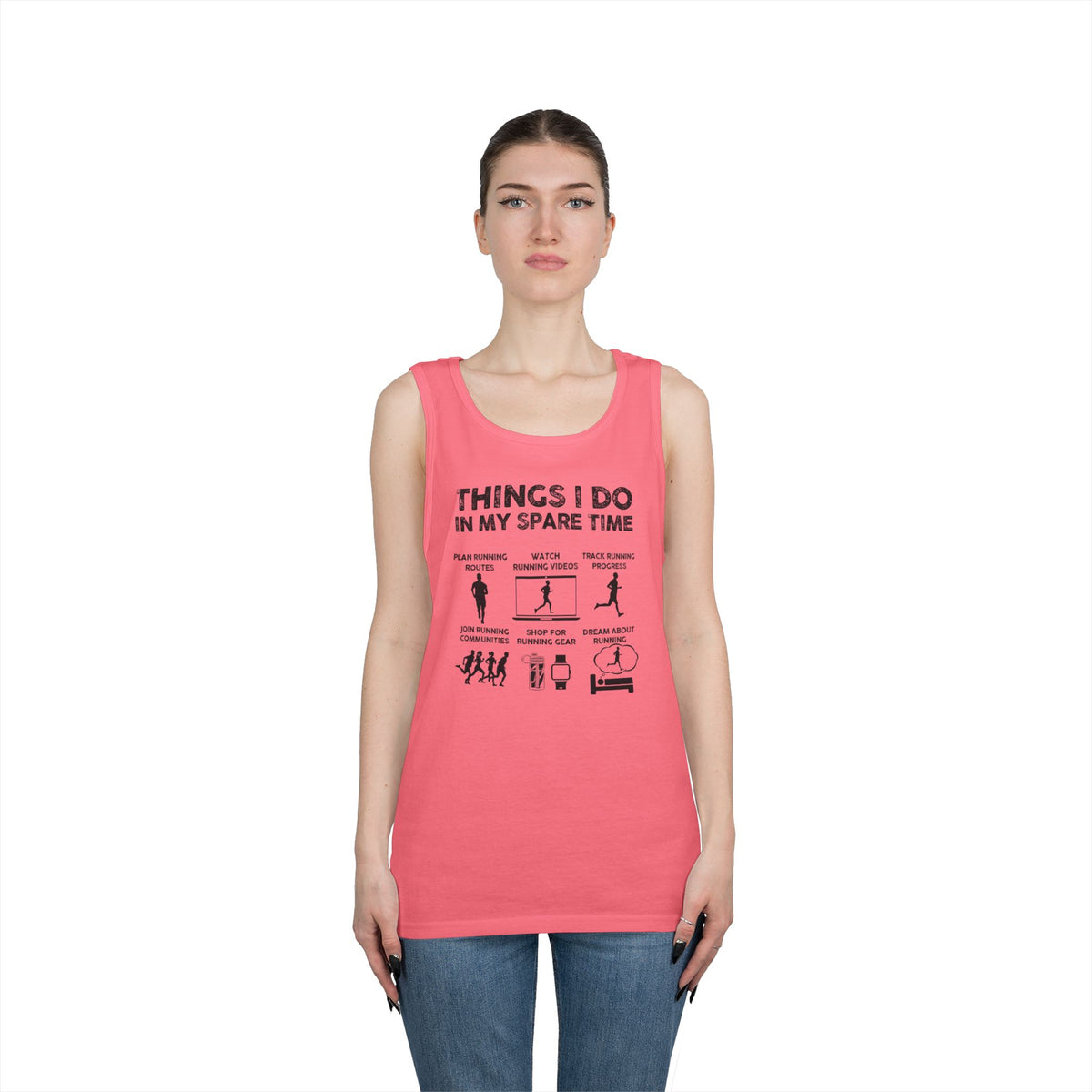 Funny Running Tank Top for Men, Things I Do In My Spare Time Sleeveless Shirt, Marathon Runner Gift, Gym Workout Singlet