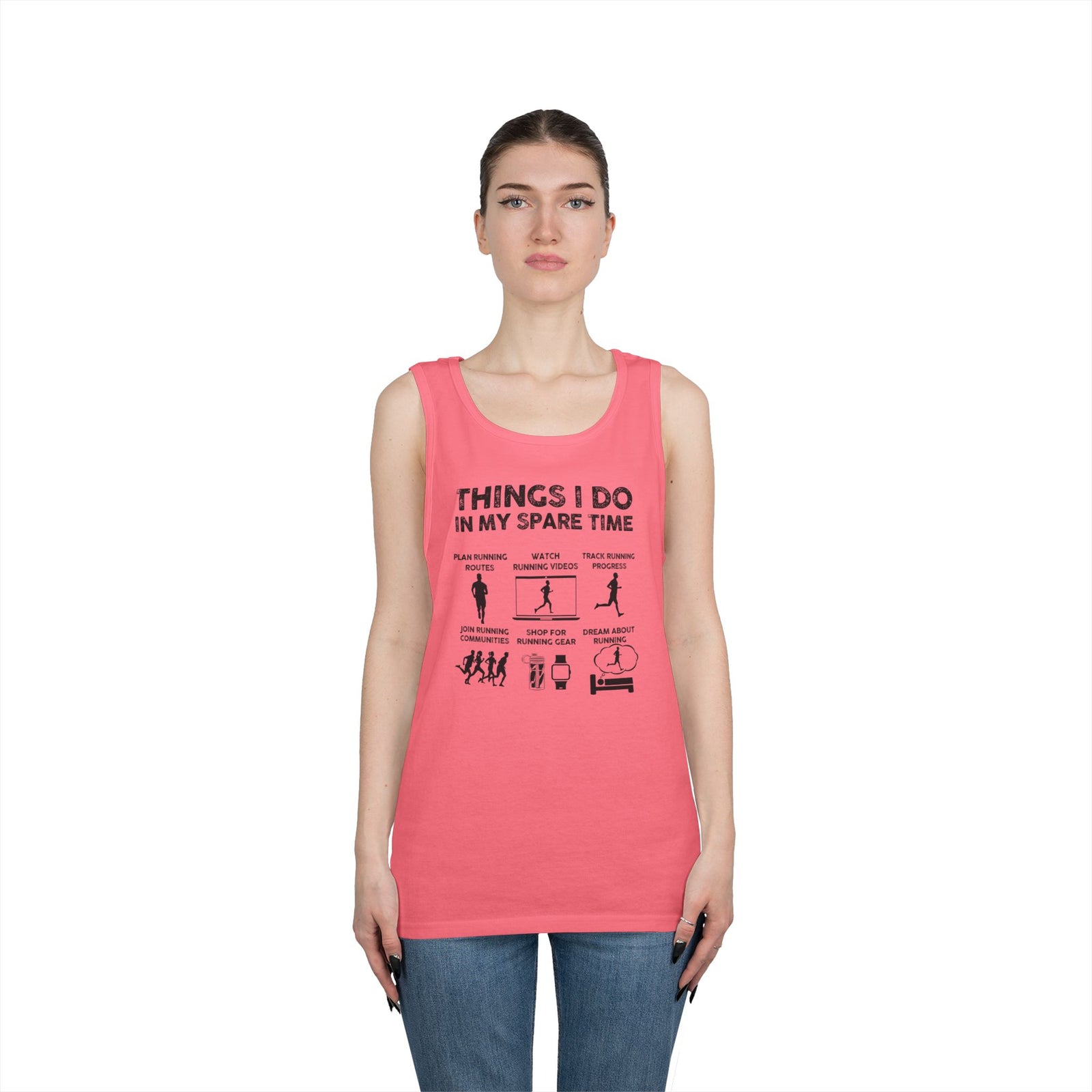Funny Running Tank Top for Men, Things I Do In My Spare Time Sleeveless Shirt, Marathon Runner Gift, Gym Workout Singlet