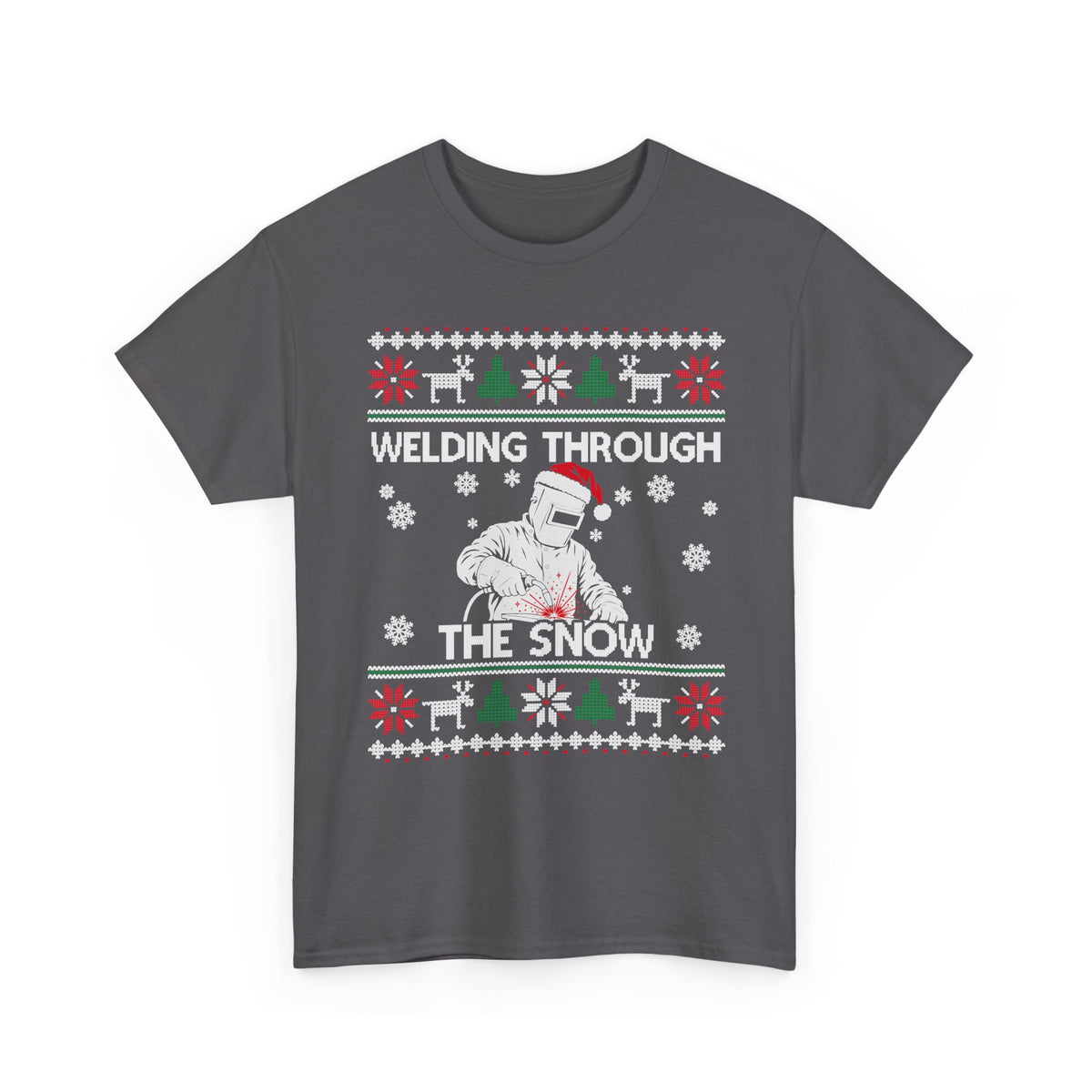 Welding Through the Snow Welder Christmas T-Shirt in Royal