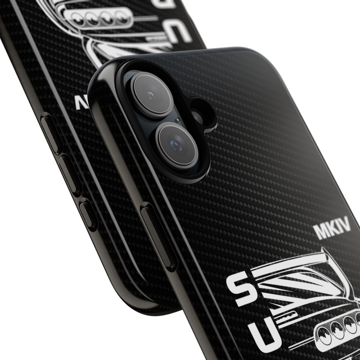 JDM Back View Tough Phone Case - iPhone 16 Plus, glossy, camera cutout close-up