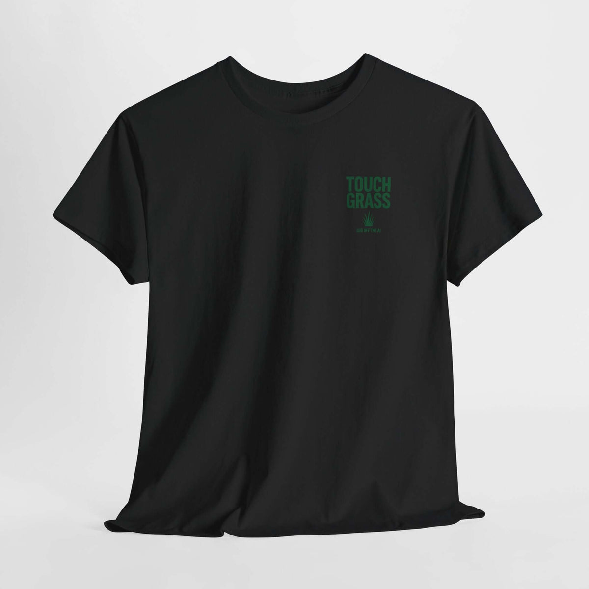 Touch Grass minimalist t-shirt - small left-chest print - programmer gift tee