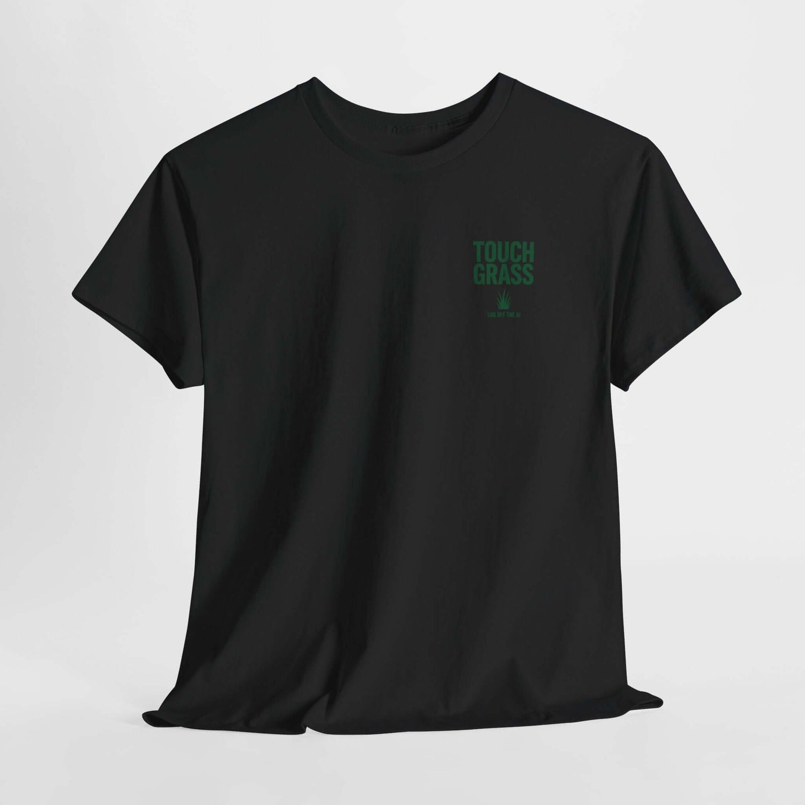 Touch Grass minimalist t-shirt - small left-chest print - programmer gift tee